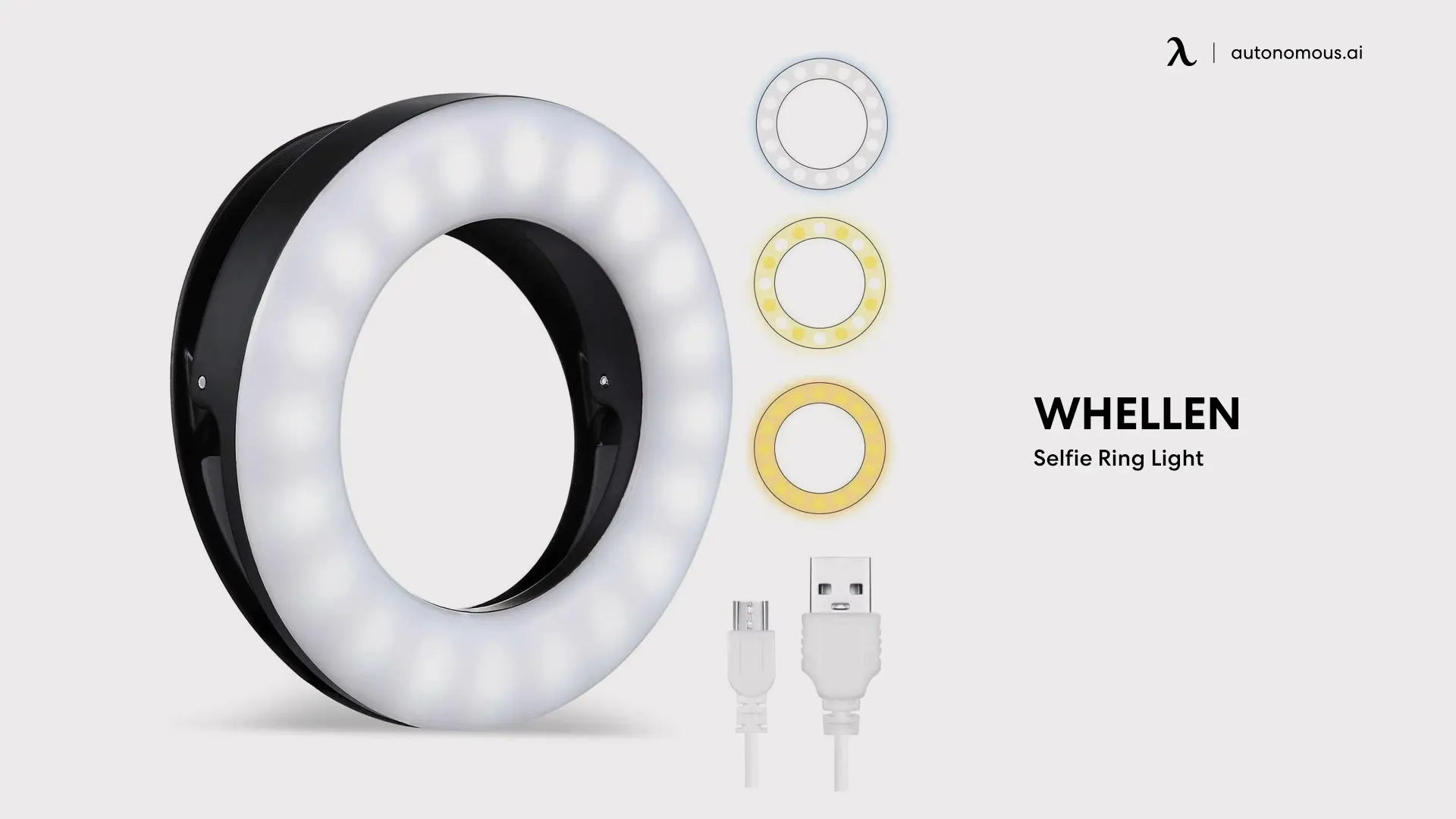 Selfie Ring Light by Whellen video conference lighting