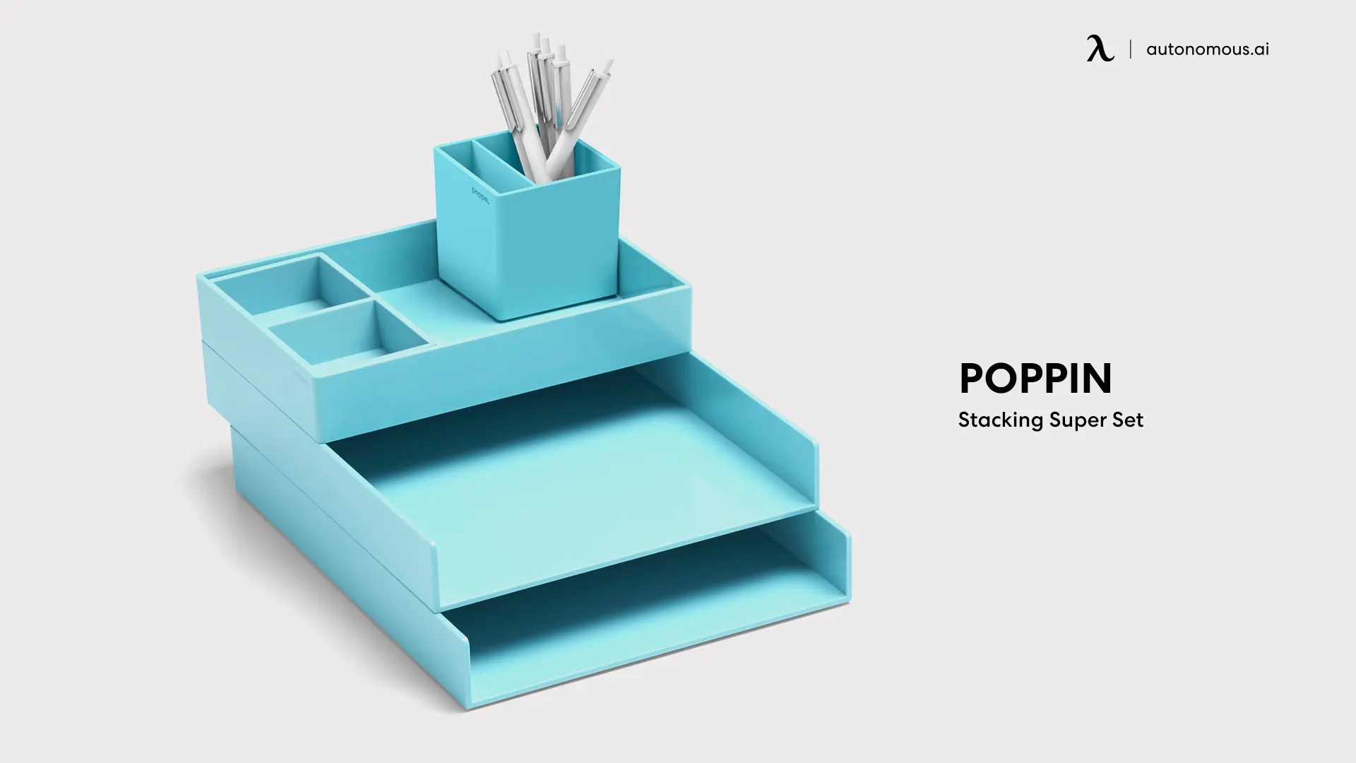 Stacking Poppin Super Set - student desk organizer