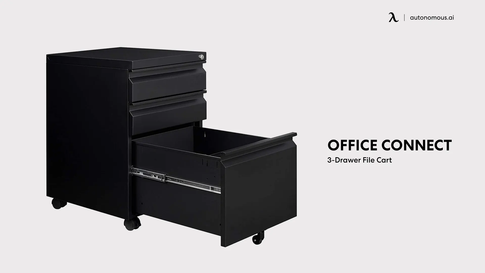 Office Connect - 3-Drawer File Cart 3 drawer file cabinet