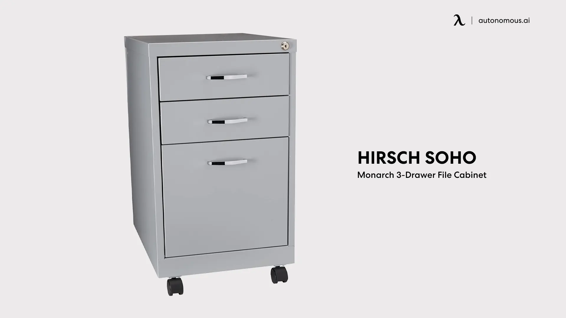 Hirsch Soho Monarch 3-Drawer File Cabinet