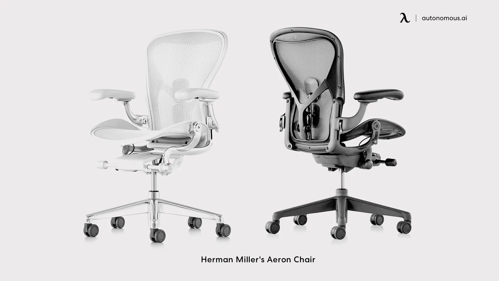 Aeron black office chair with arms by Herman Miller