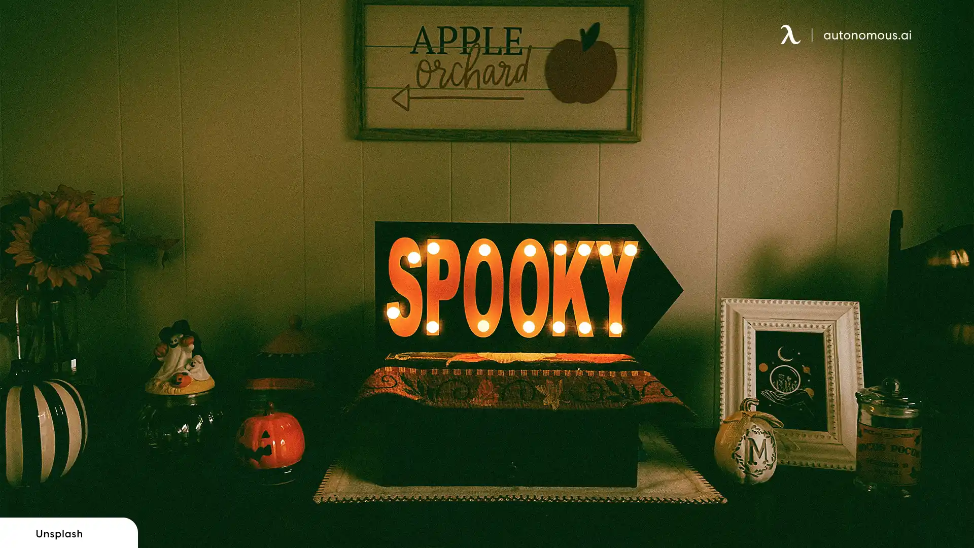 Spooky Desk Look - Halloween desk decorations