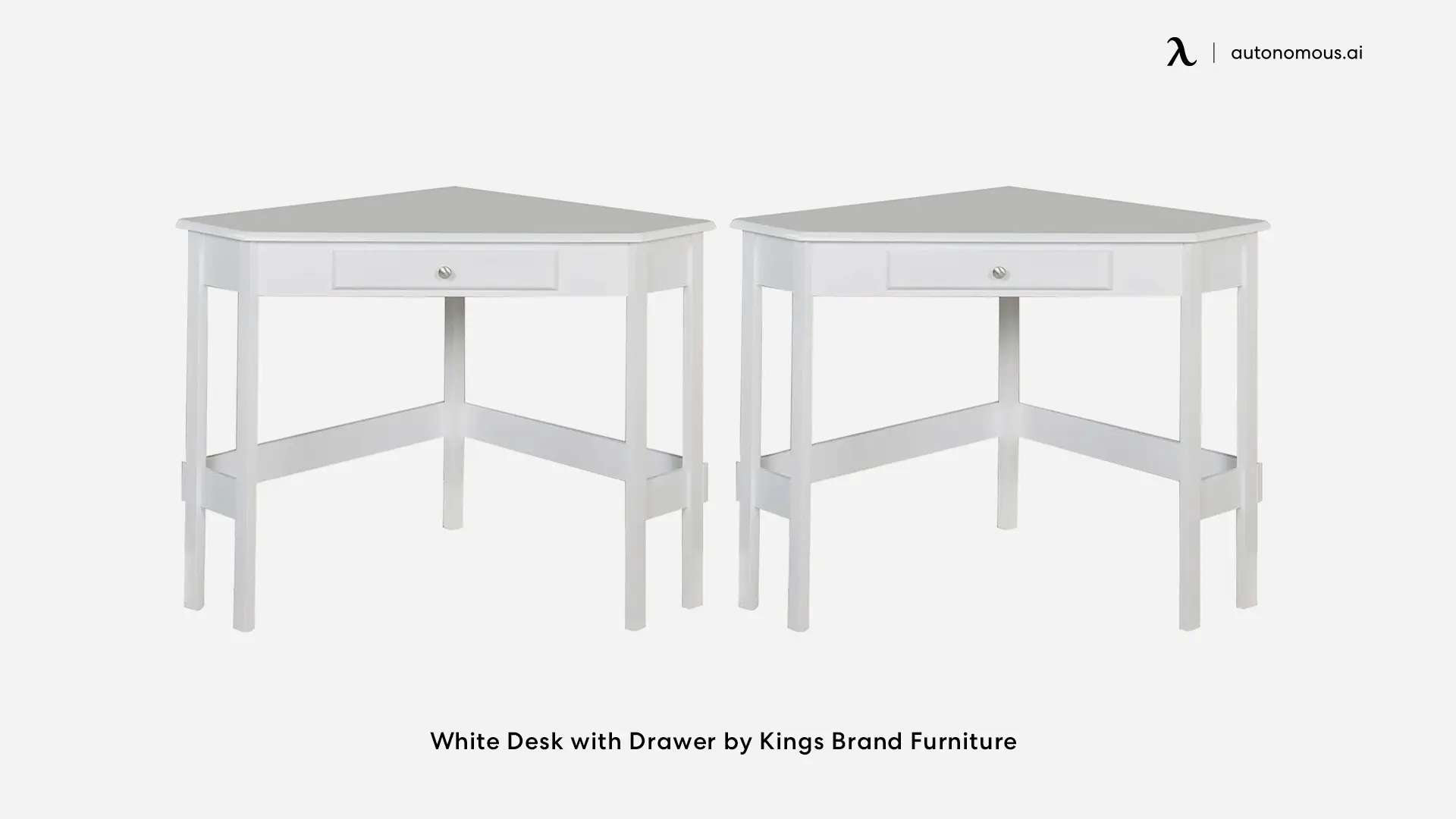 White Desk with Drawer by Kings Brand Furniture