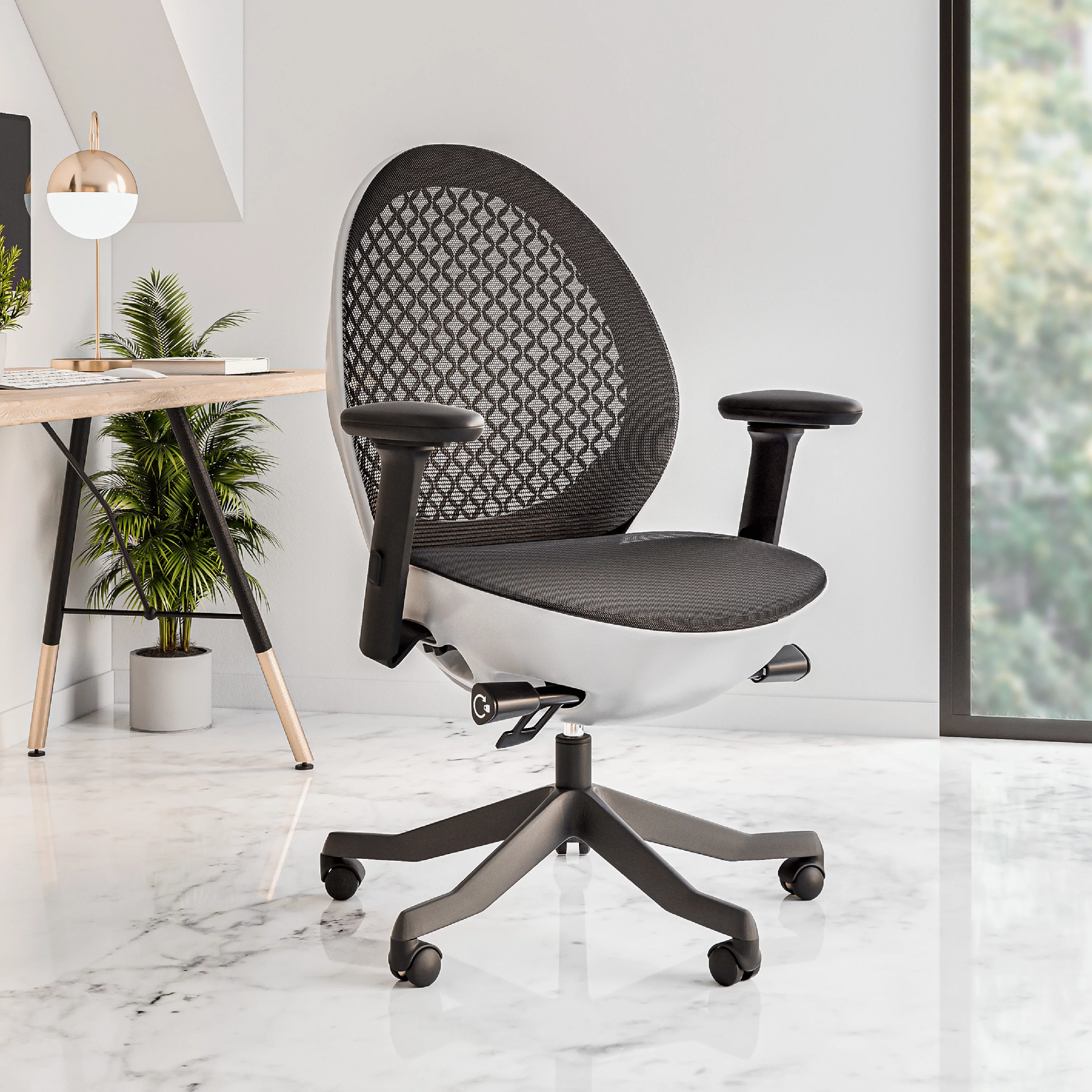 Techni Mobili Deco LUX Office Chair, White