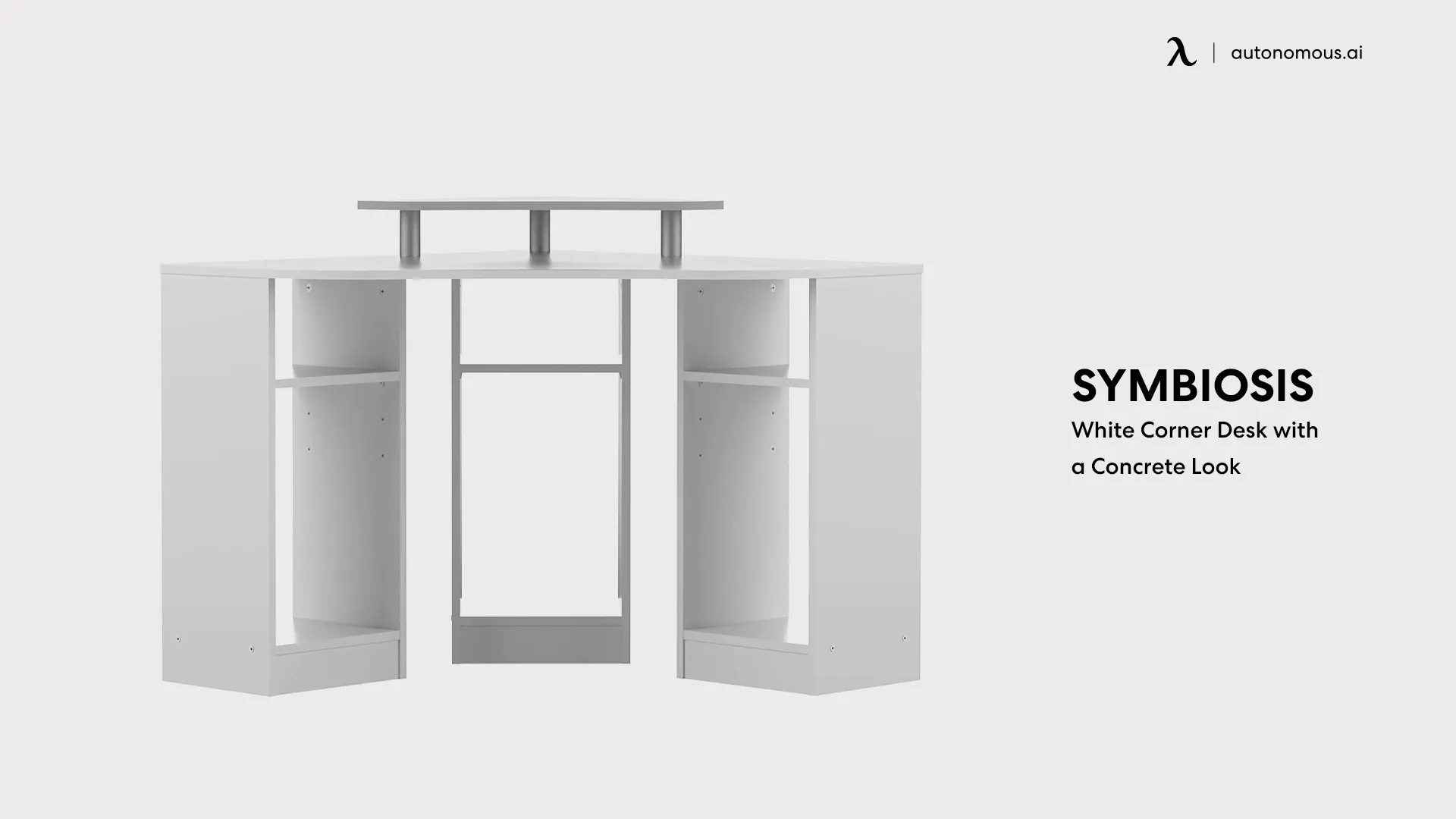 Symbiosis’ White Corner Desk with a Concrete Look
