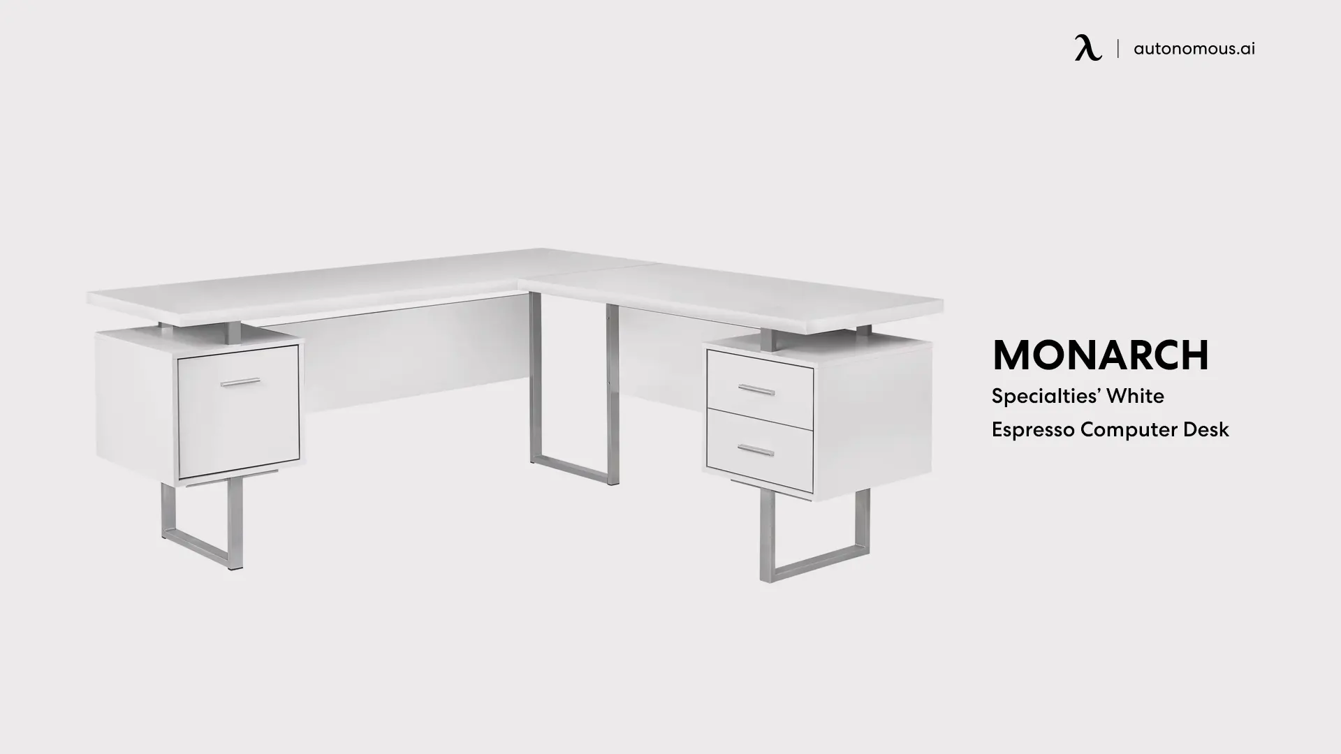 Monarch Specialties’ White Espresso Computer Desk