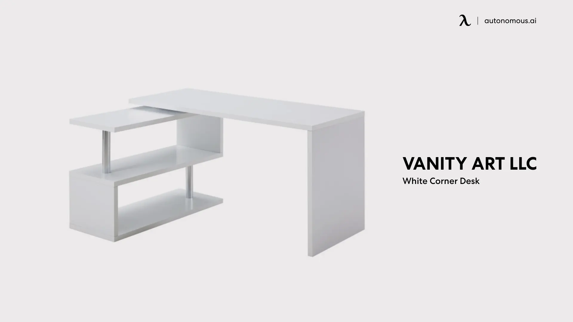 White Corner Desk by Vanity Art LLC