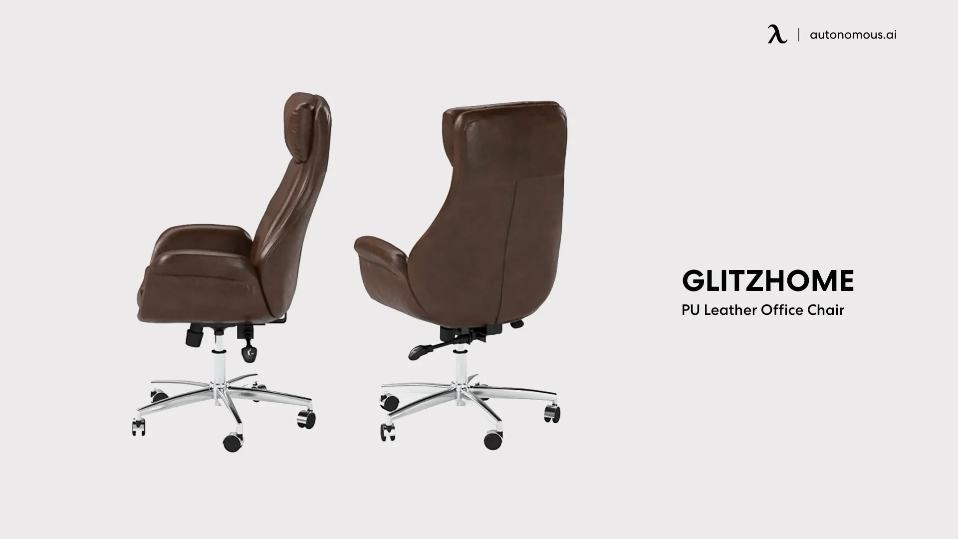 Glitzhome High-Back Adjustable Bonded Leather Executive Swivel Office Chair