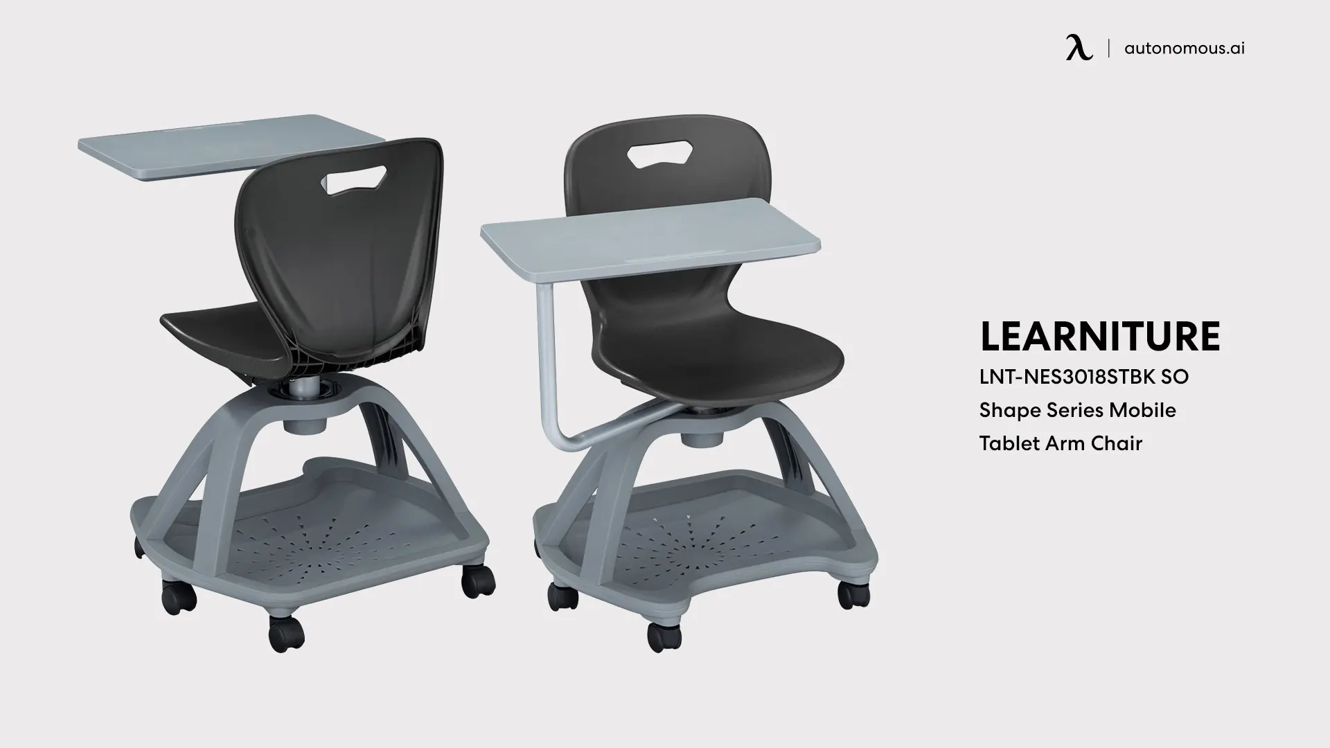 Learniture LNT-NES3018STBK SO Shape Series Mobile Tablet Arm Chair