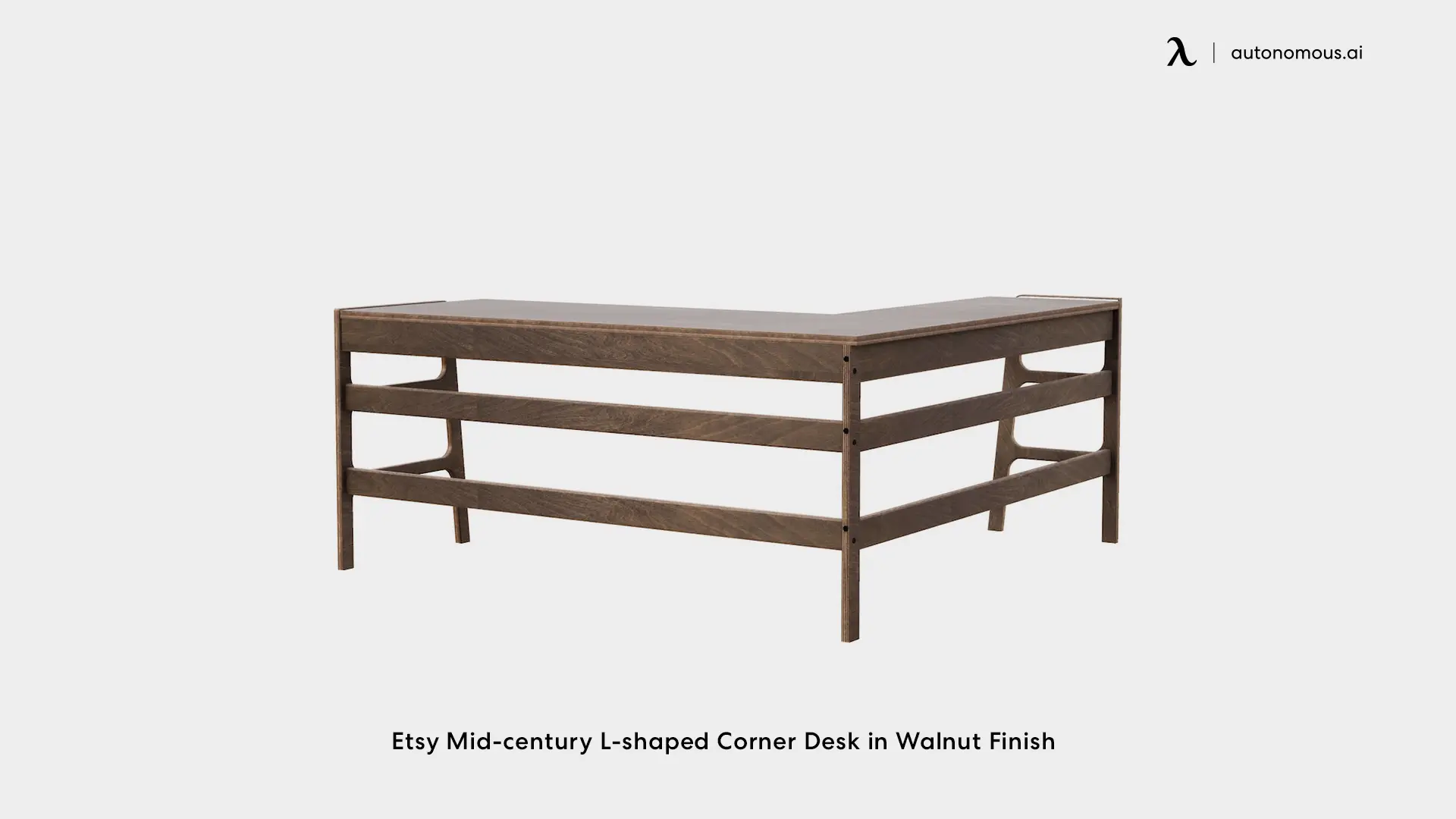 Etsy Mid-century L-shaped Corner Desk in Walnut Finish