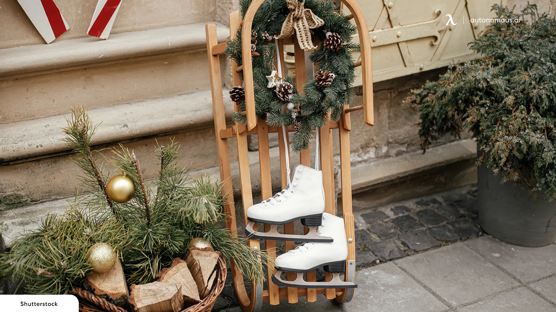 Ice Skate Wreath - DIY Christmas decorations