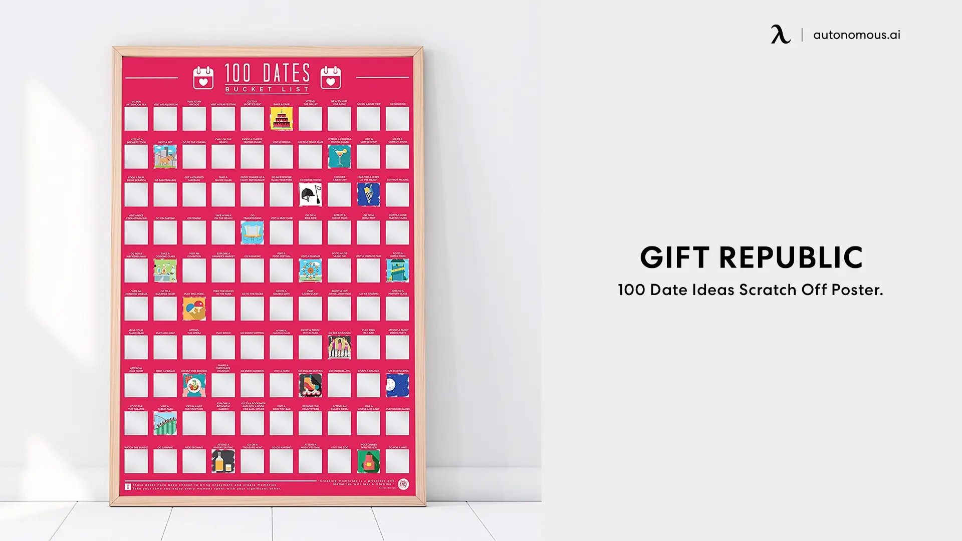 Gift Republic 100 Date Ideas Scratch Off Poster