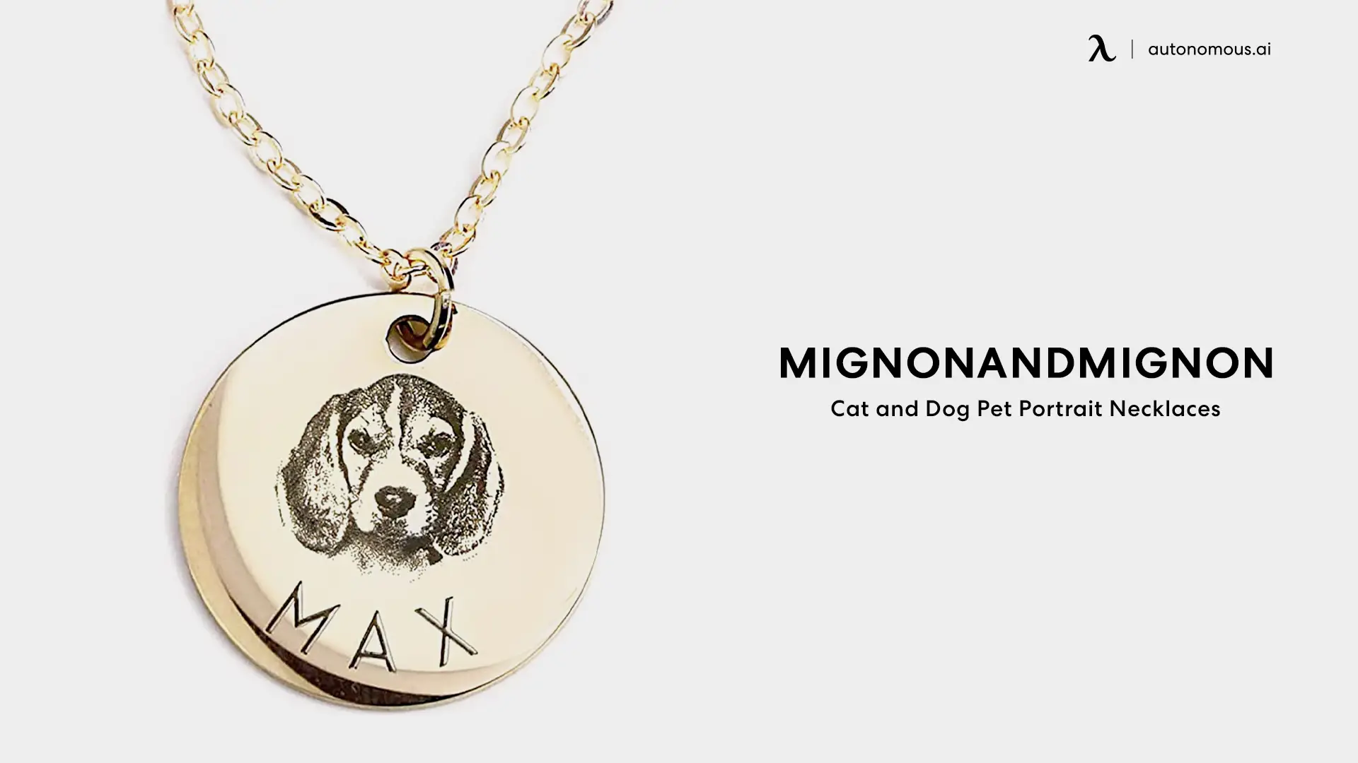 MIGNONANDMIGNON Cat and Dog Pet Portrait Necklaces