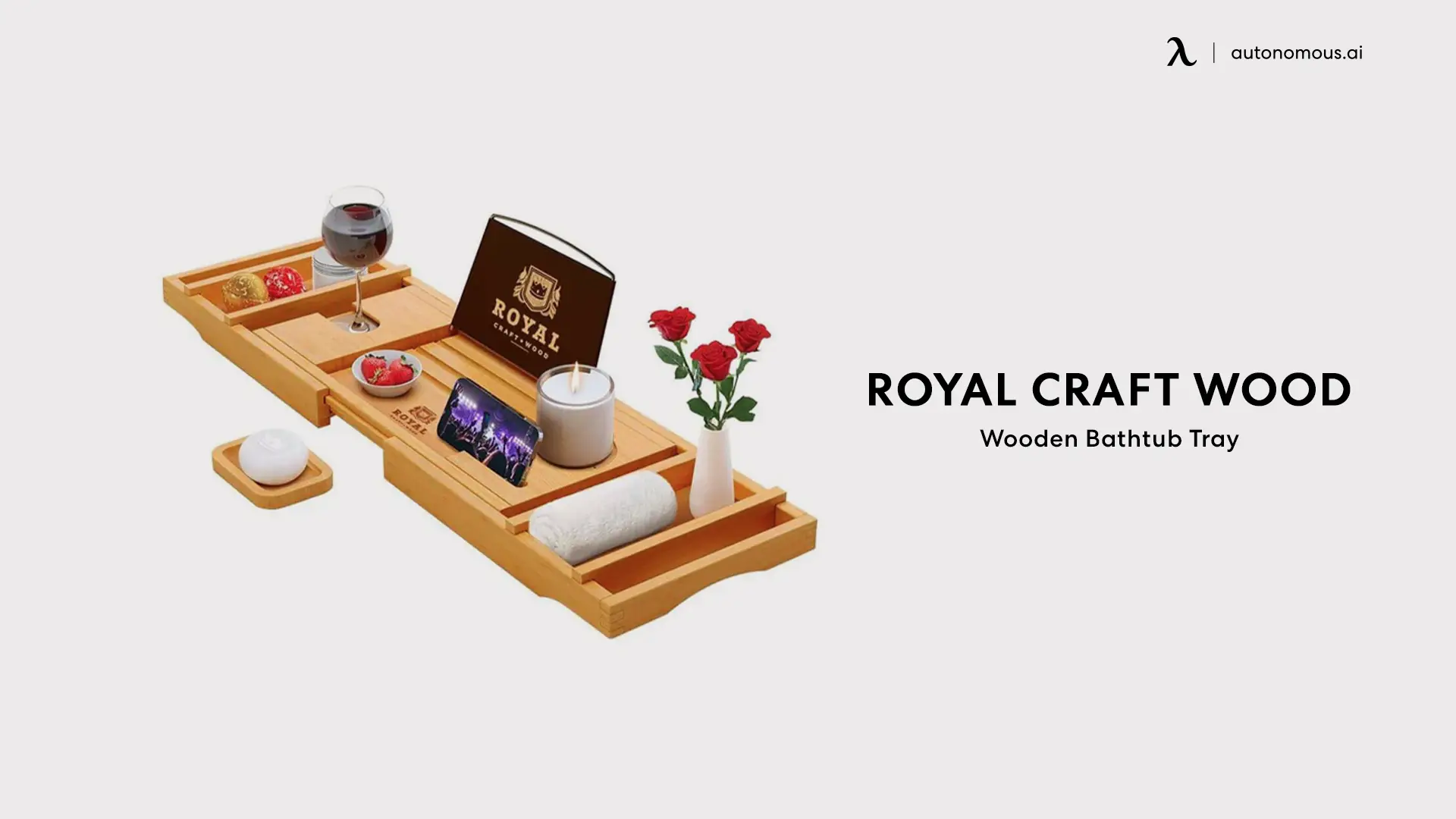Royal Craft Wood Store Wooden Bathtub Tray