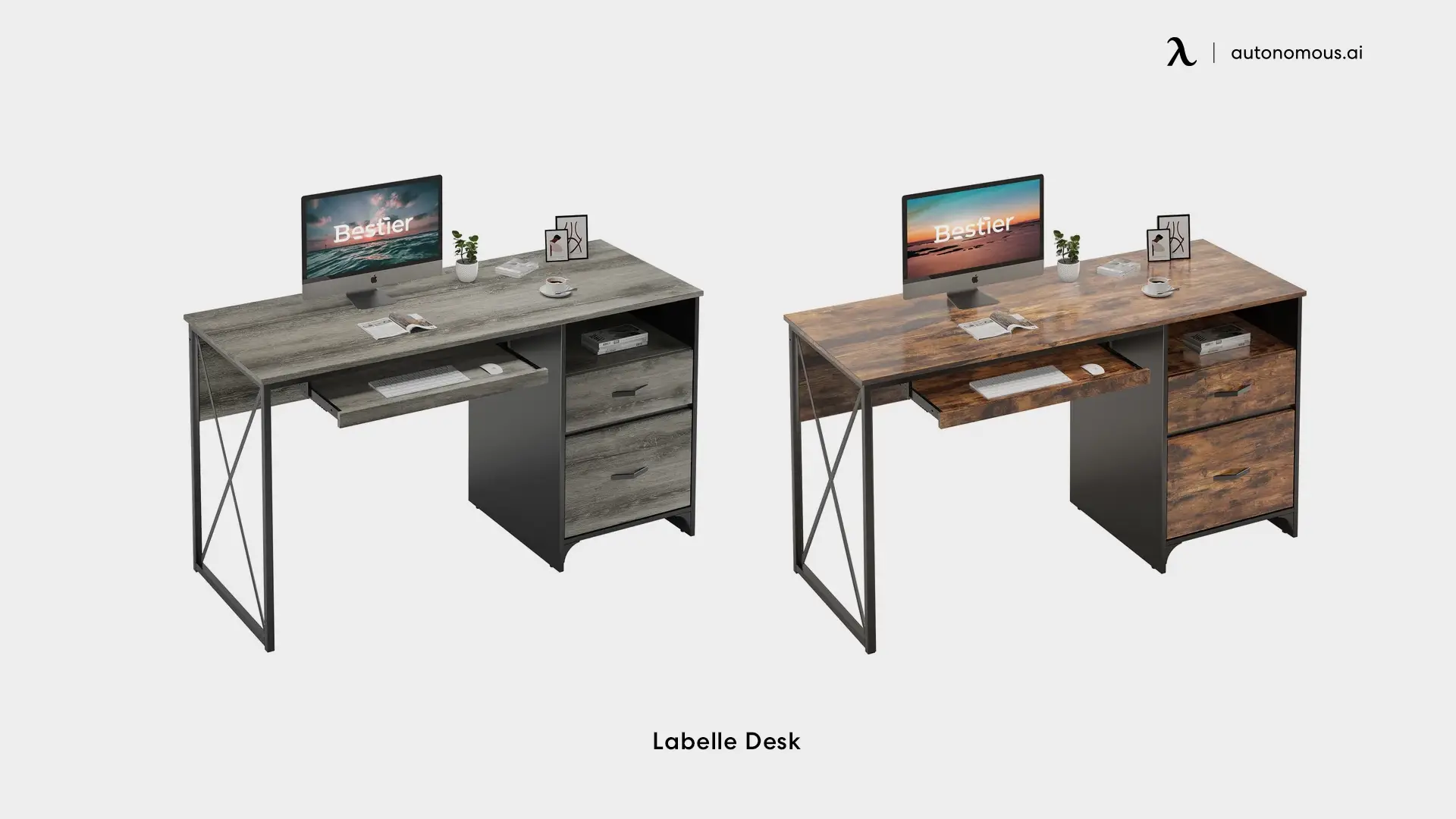 Labelle Desk - adjustable desk with drawers