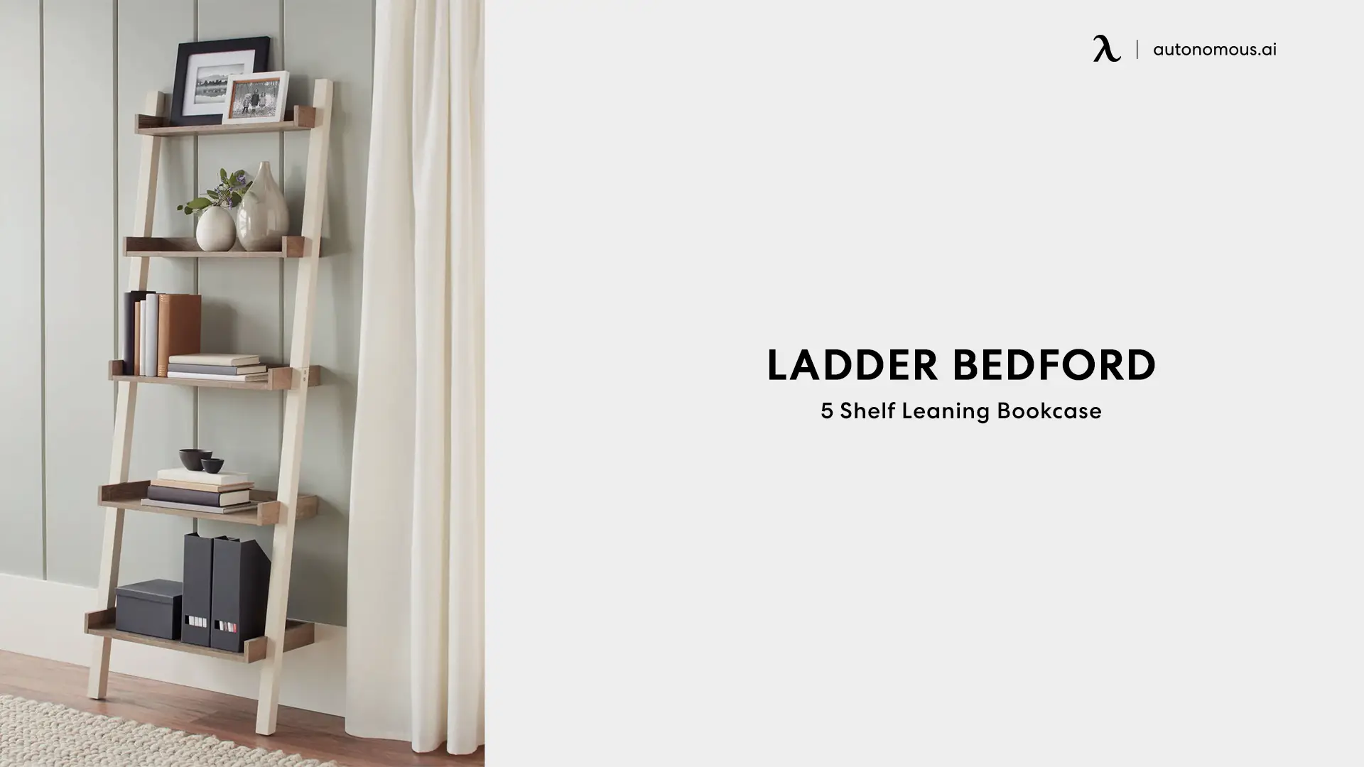 Ladder Bedford 5 Shelf Leaning Bookcase