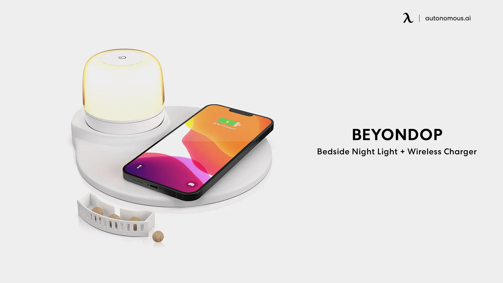 BEYONDOP Bedside Night Light + Wireless Charger
