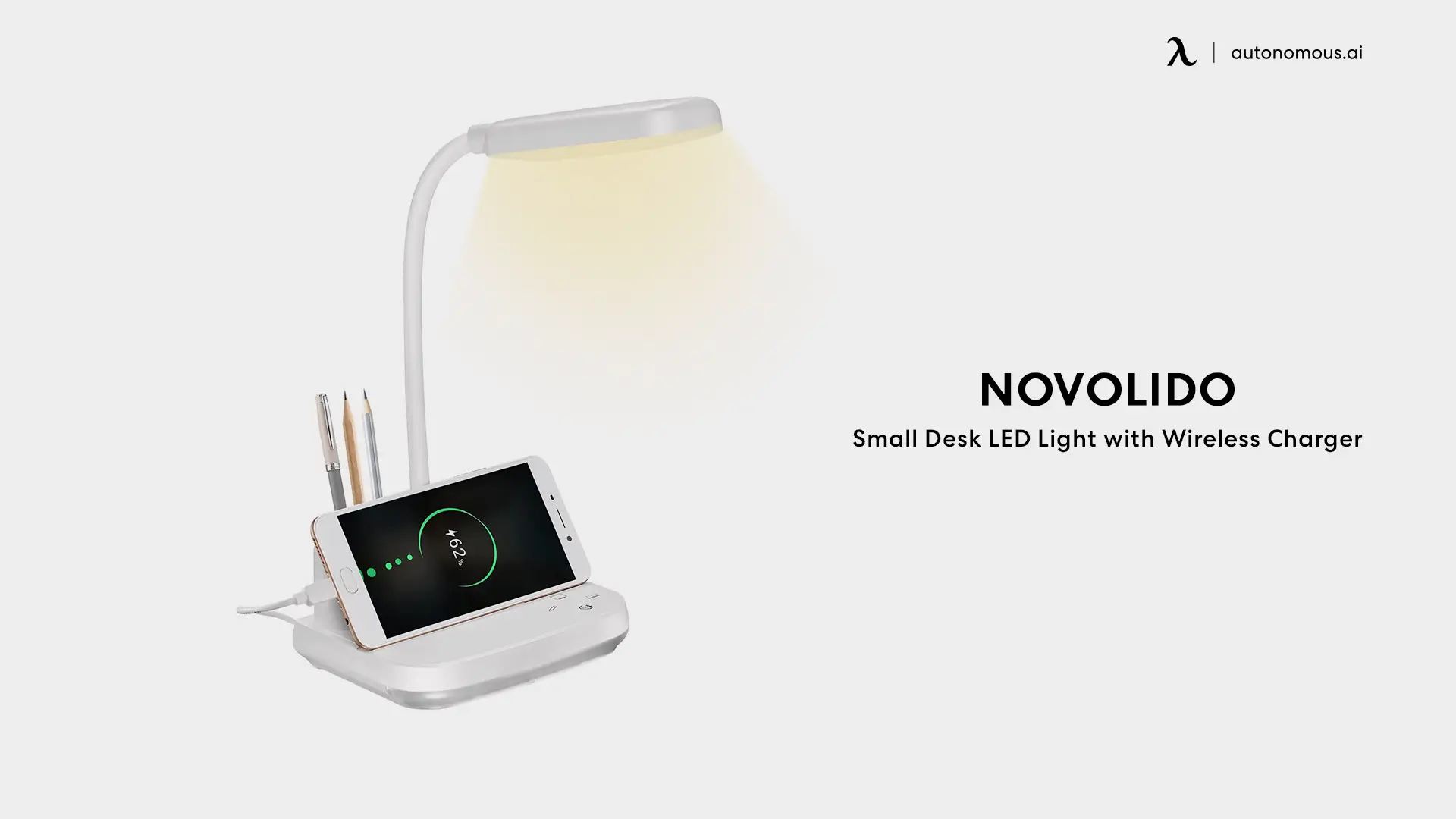 NovoLido Small Desk LED Light with Wireless Charger
