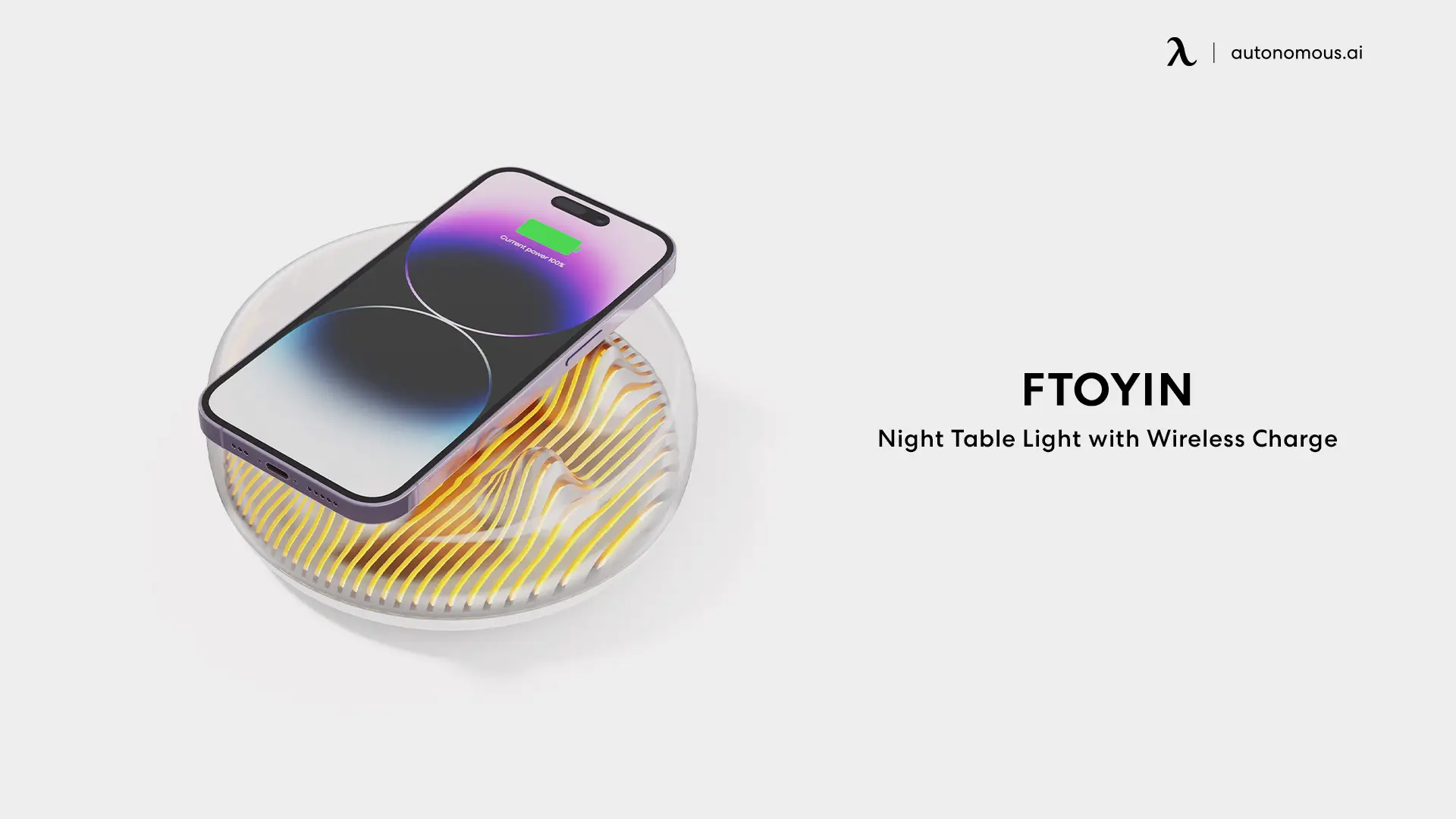 FTOYIN Night Table Light with Wireless Charge