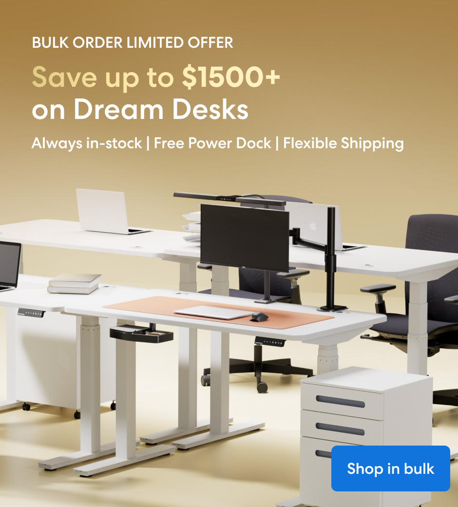 Save up to $1500 on Dream Desks | Always in stock | Free Power Dock | Flexible Shipping