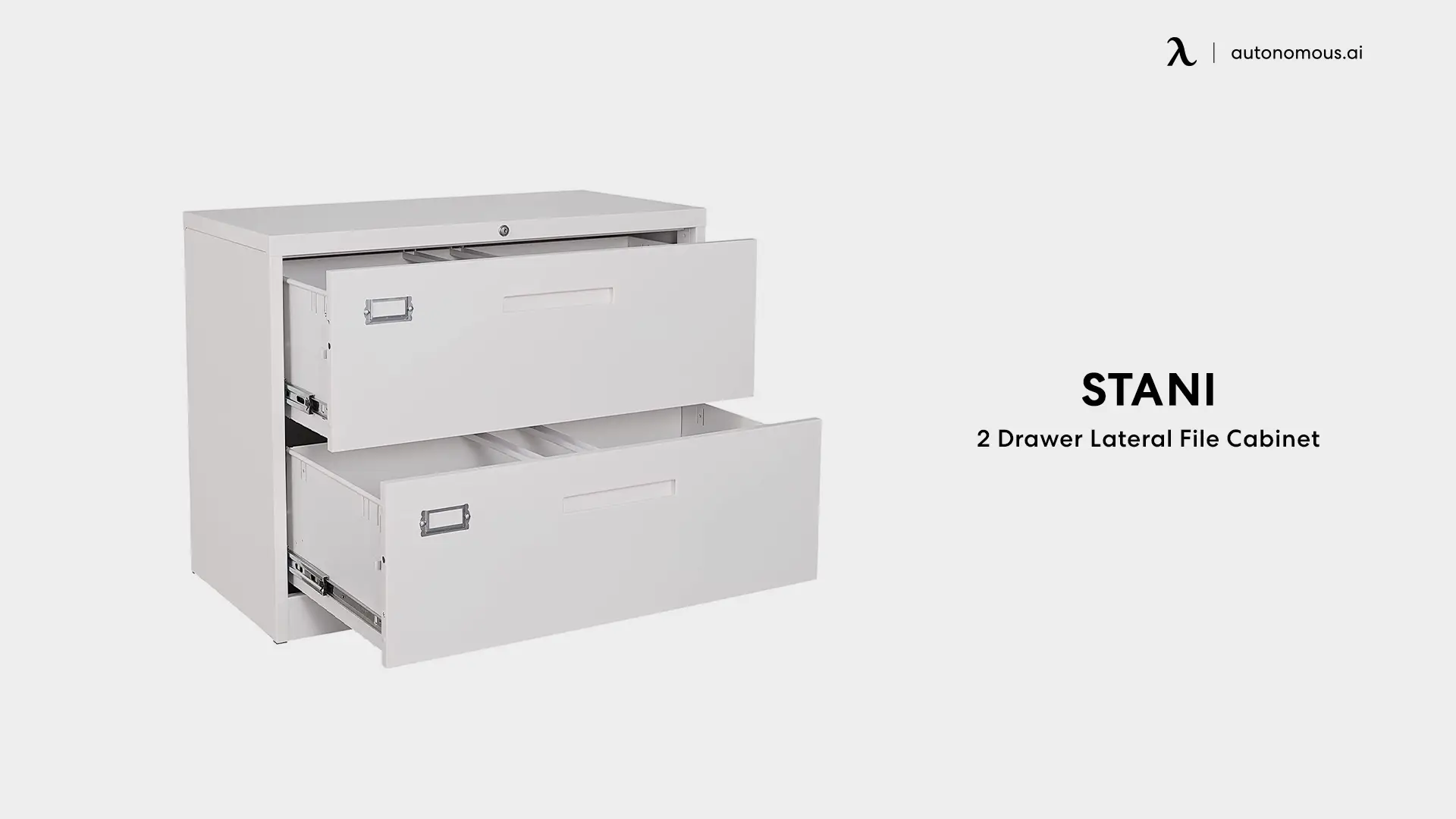 2-Drawer Lateral white File Cabinet with Lock from Stani