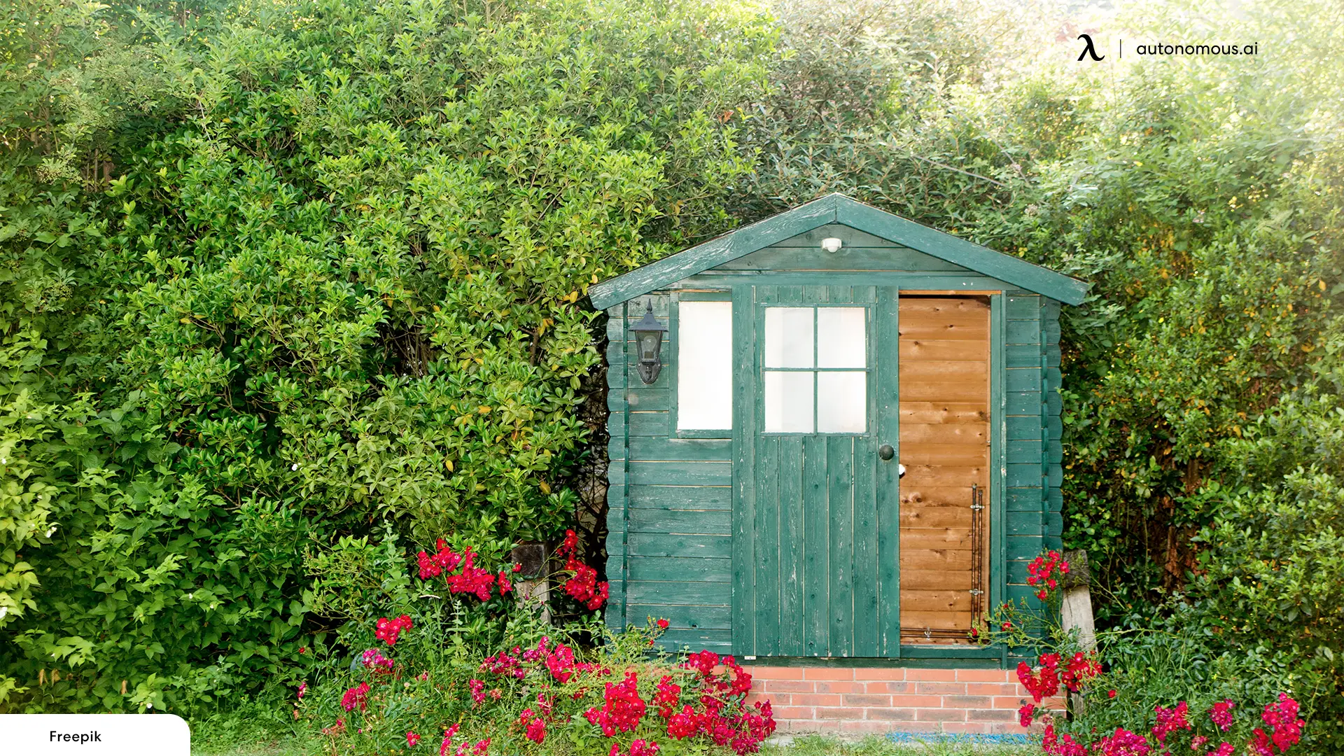 Rustic Garden Shed with Vintage Ornaments
