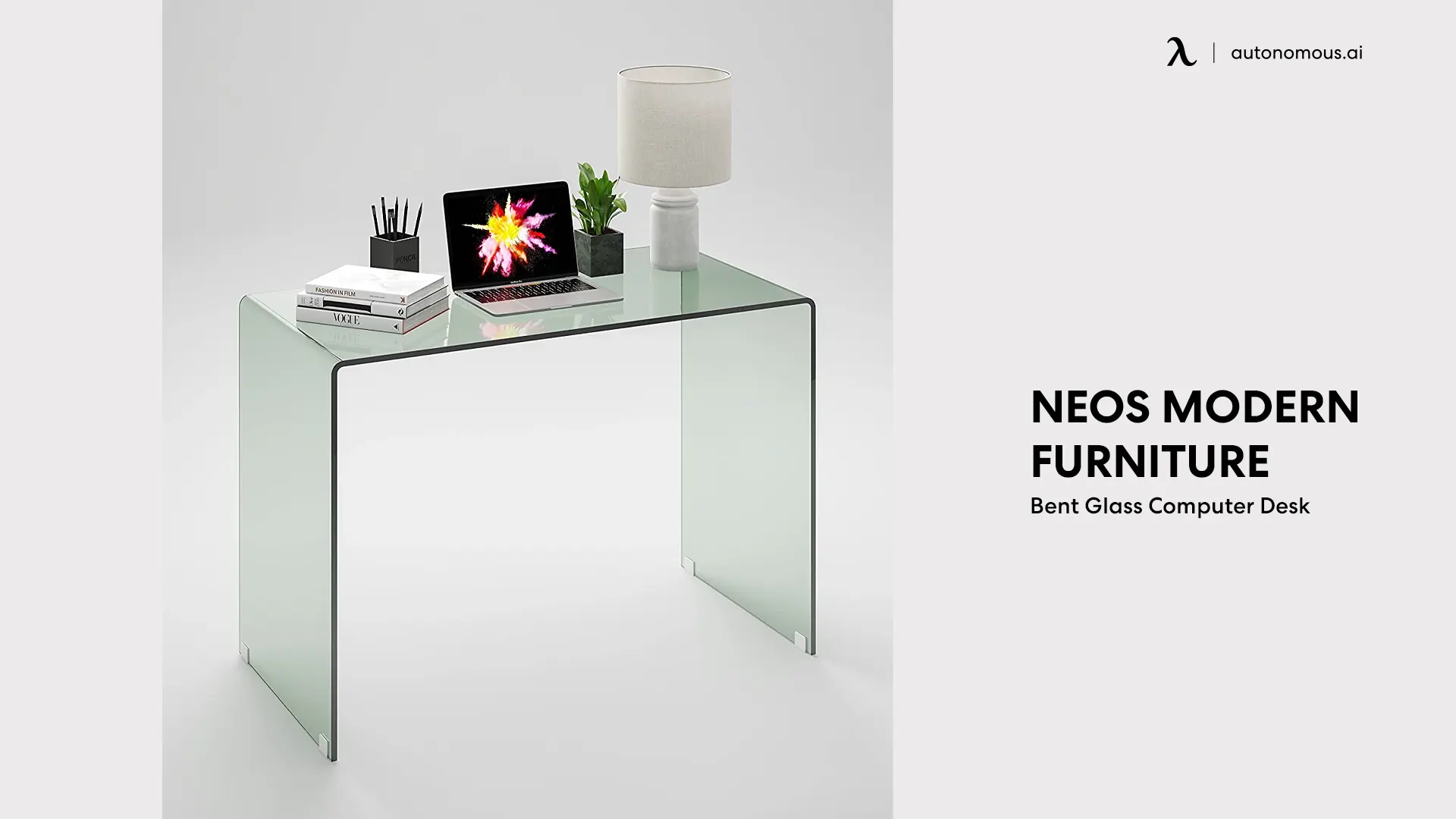 Bent Glass Computer Desk Neos Modern Furniture