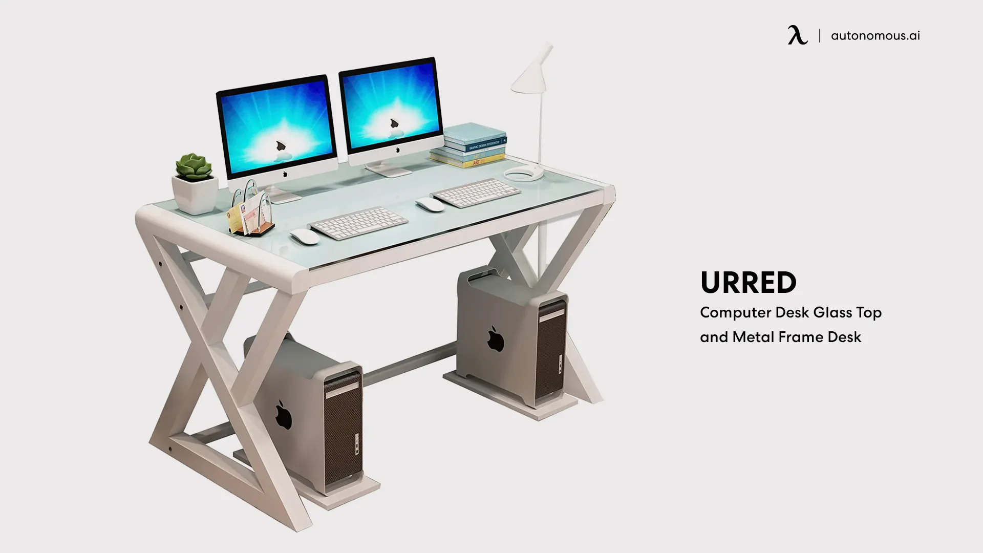 URRED Computer Desk - small glass desk