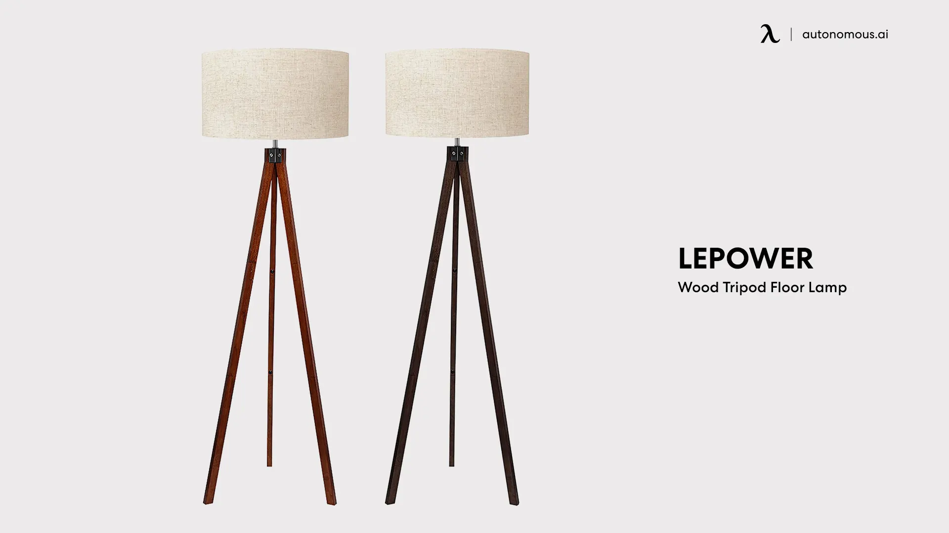 Lepower Wood Tripod Floor Lamp