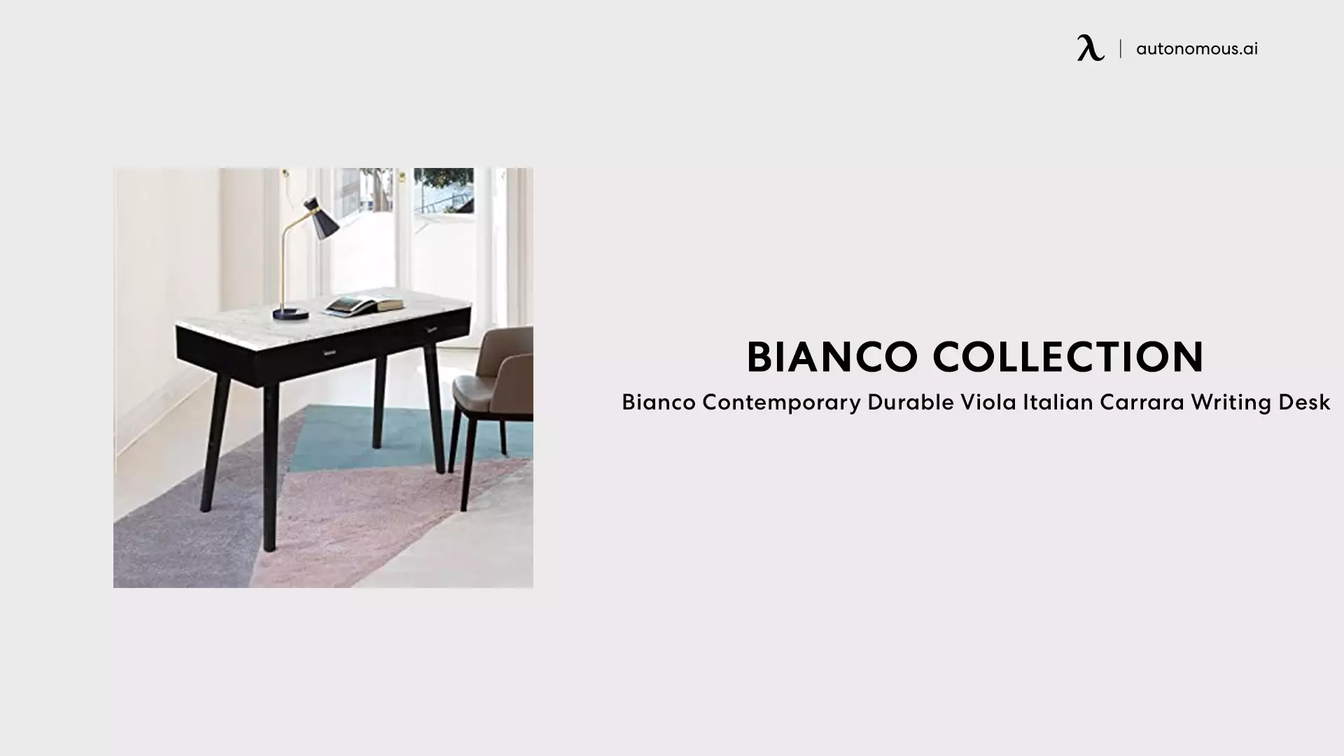 Bianco Contemporary Durable Viola Italian Carrara Writing Desk