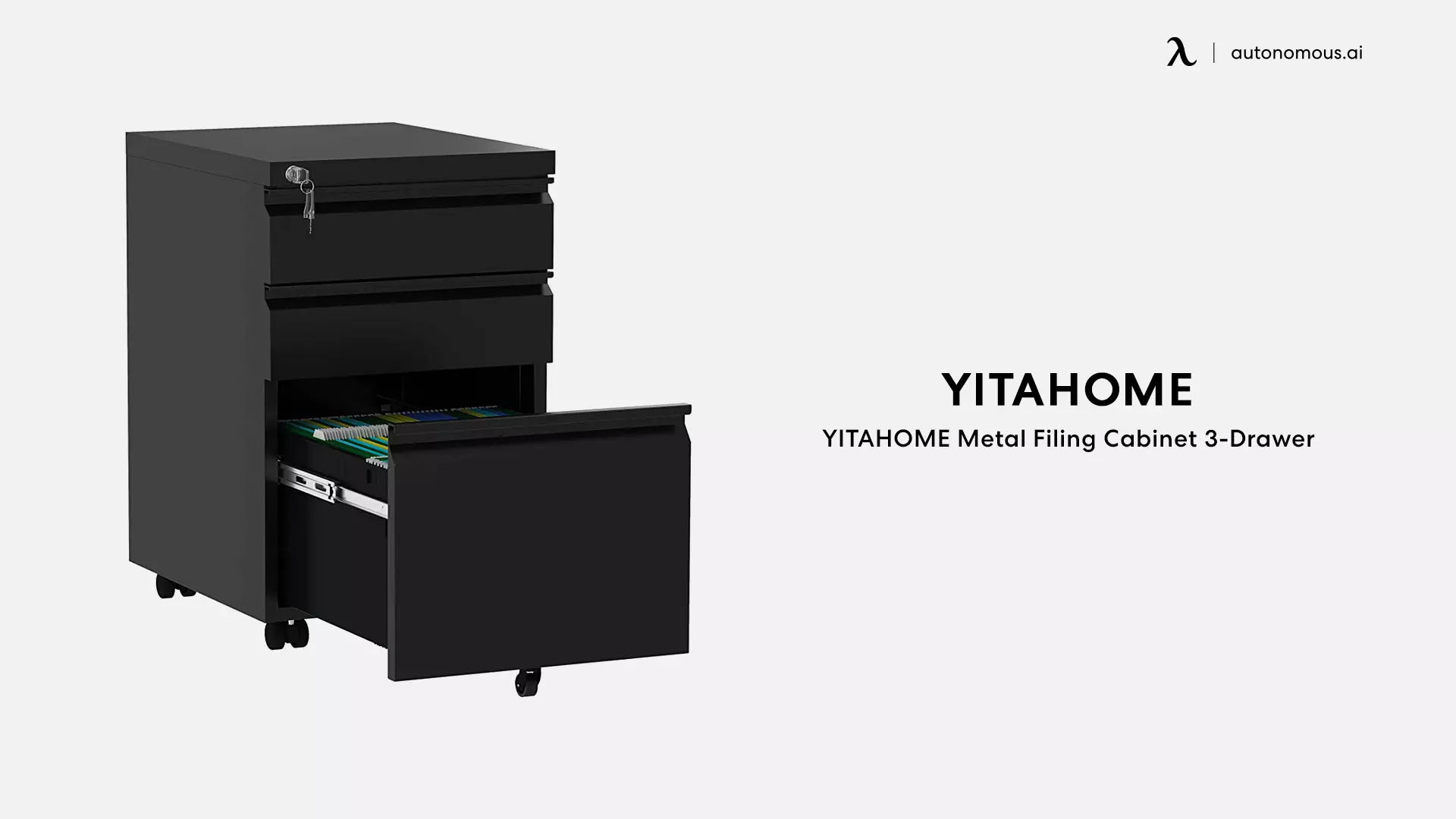 YITAHOME Metal Filing Cabinet 3-Drawer
