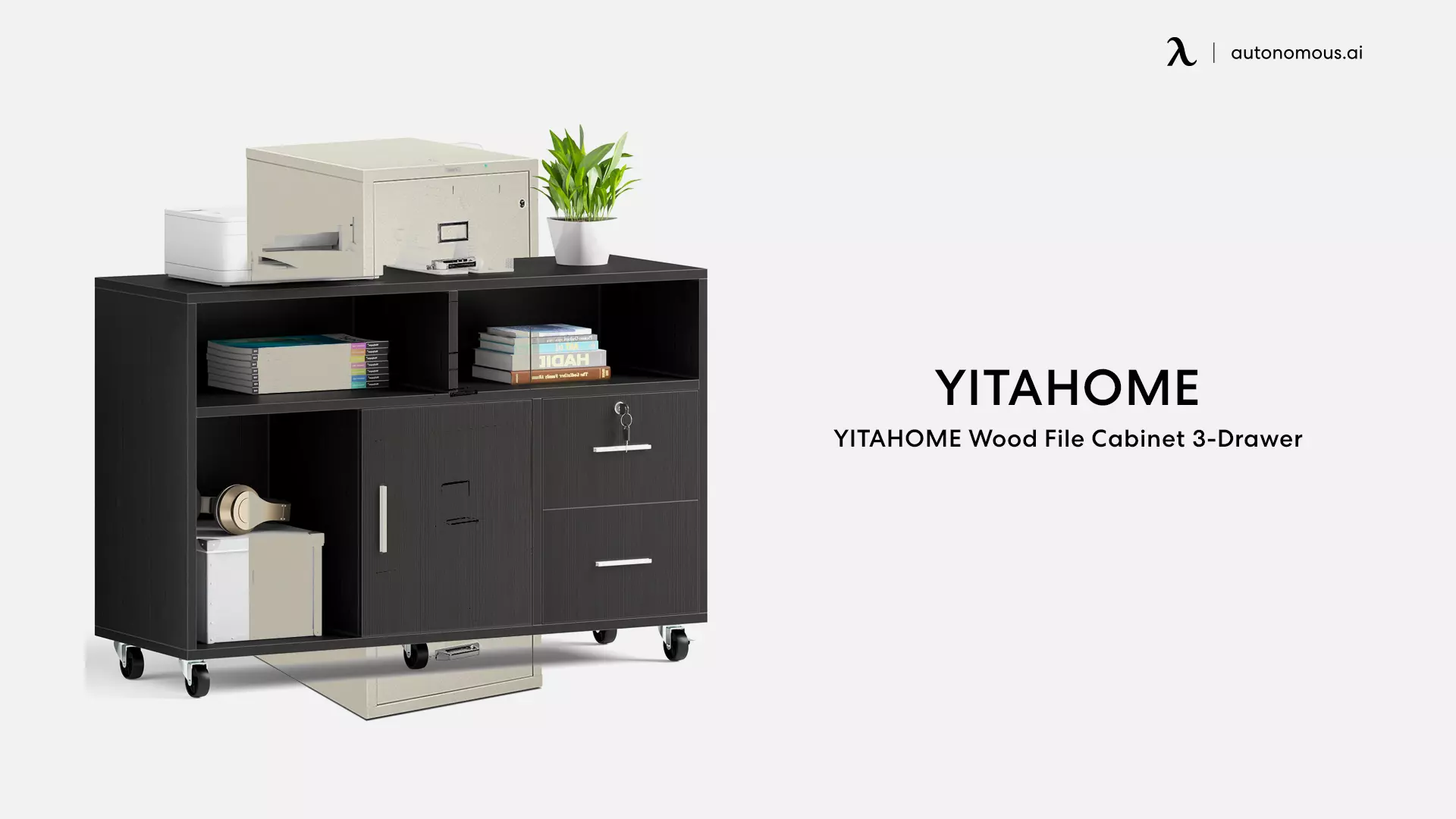 YITAHOME Wood File Cabinet 3-Drawer