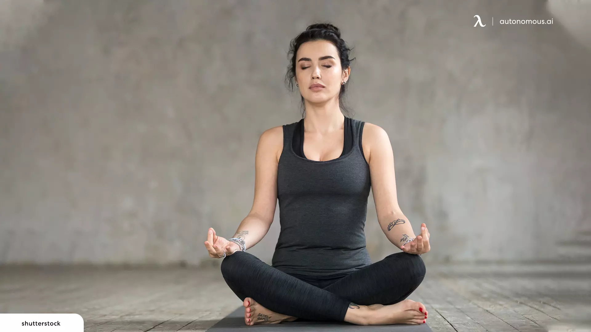 Doing Yoga - sitting Indian style