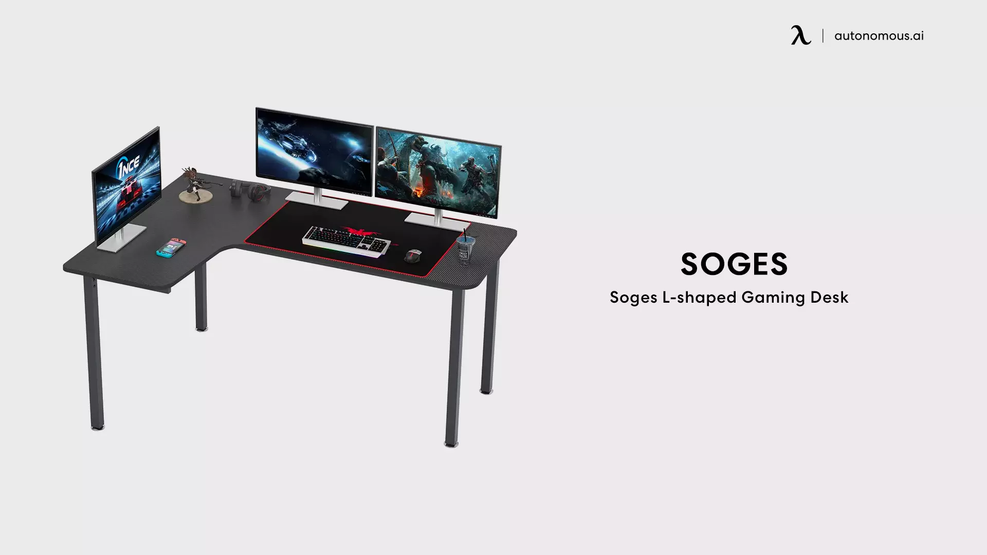 Soges L-shaped Gaming Desk