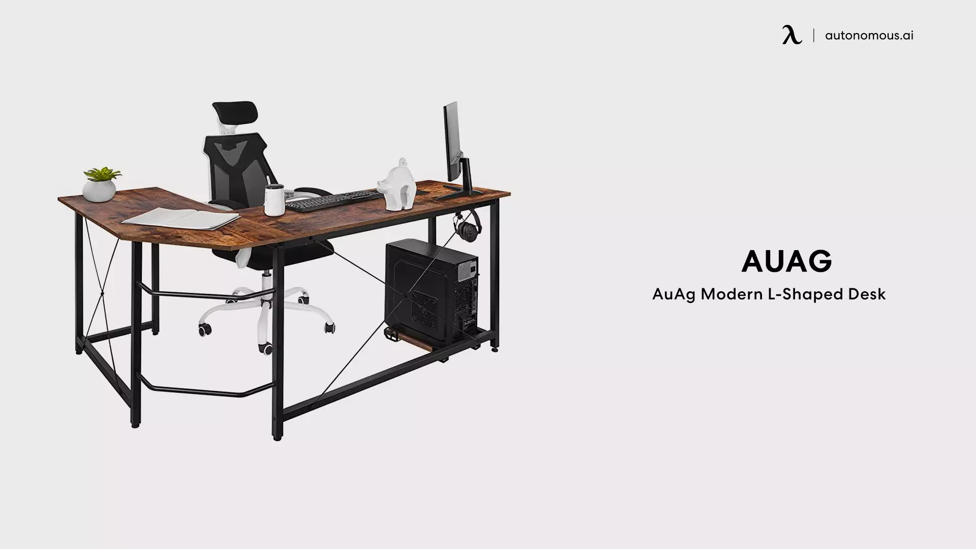 AuAg Modern L-Shaped Home Office Desk