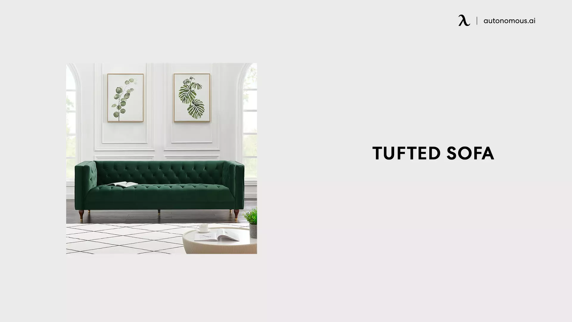 Mid-Century Modern Style Tufted Sofa