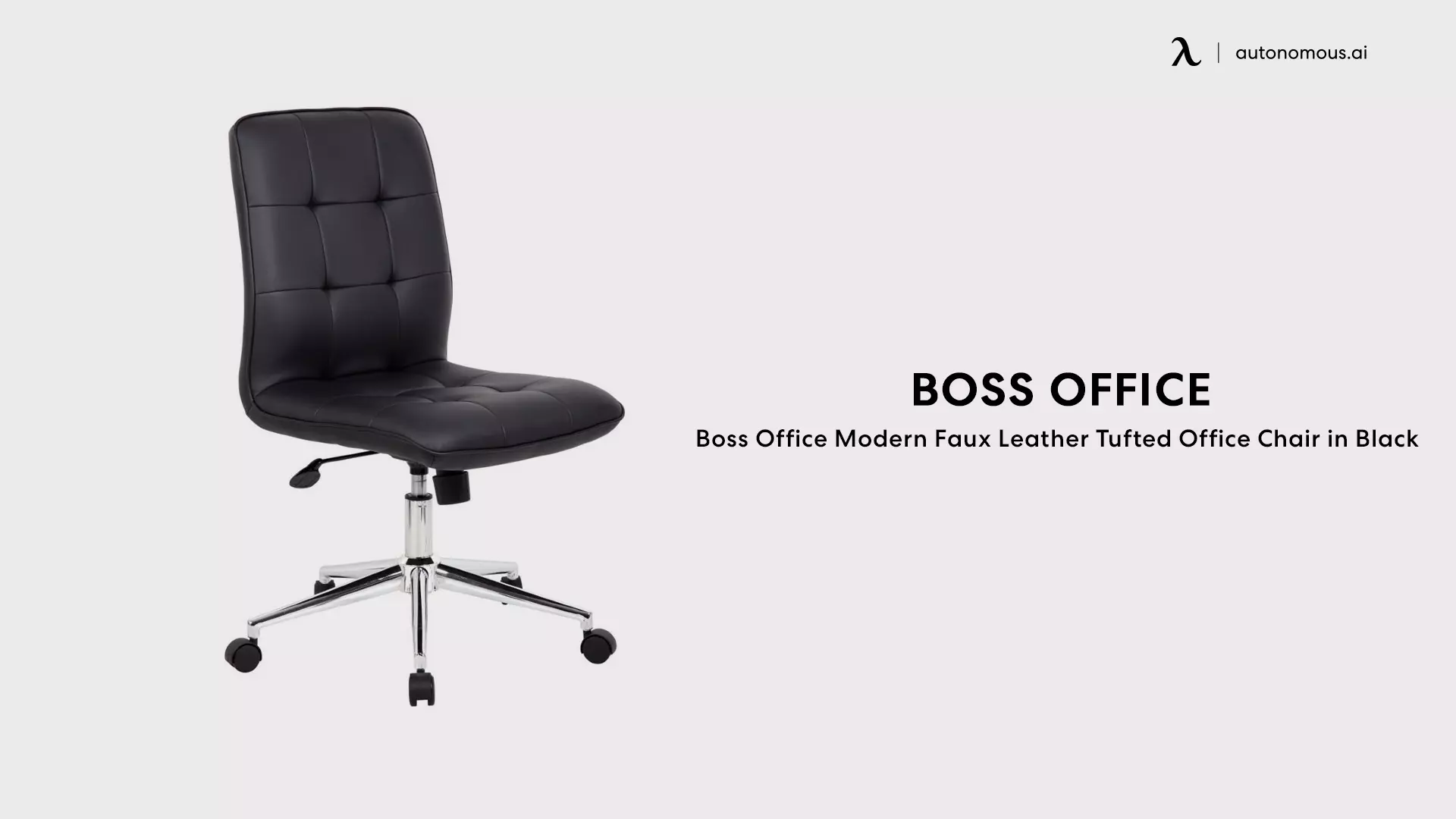 Boss Office Modern Faux Leather Tufted Office Chair in Black