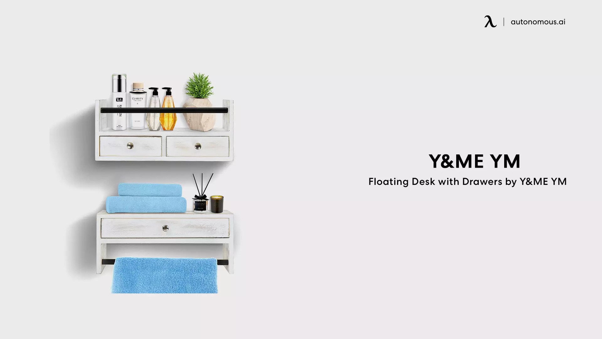 Floating Desk with Drawers by Y&ME YM
