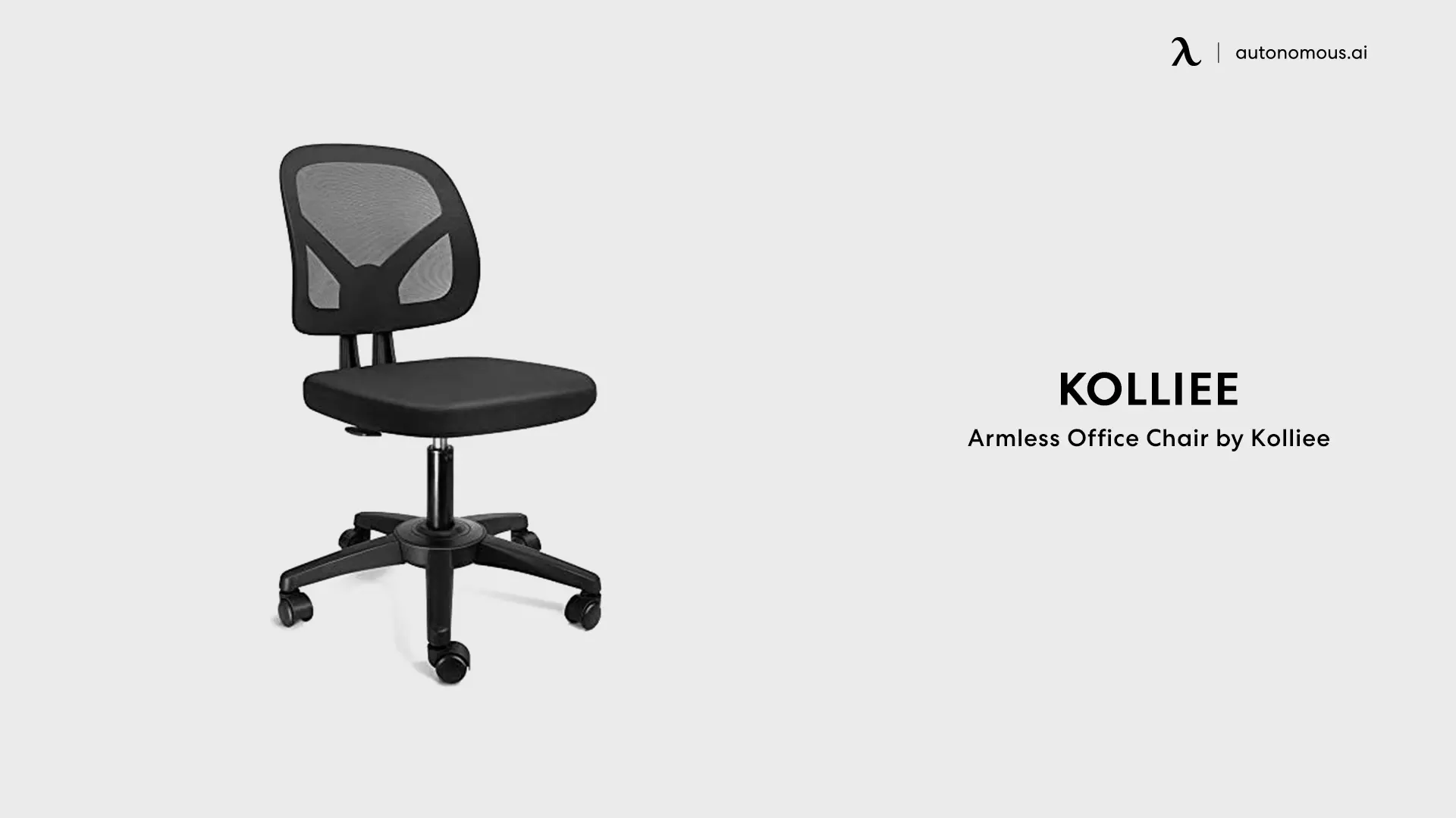 KOLLIEE Armless Office Chair Mesh Ergonomic Small Desk Chair