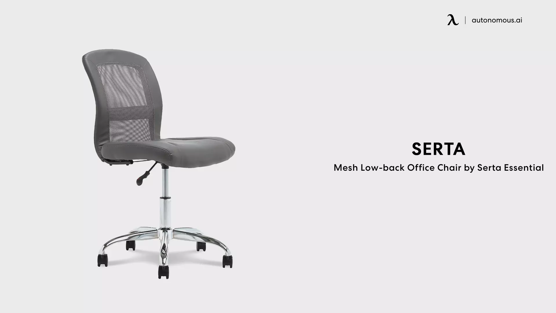 Serta Essential Mesh Low-Back Computer Desk Task Chair with No Arms for Home Office