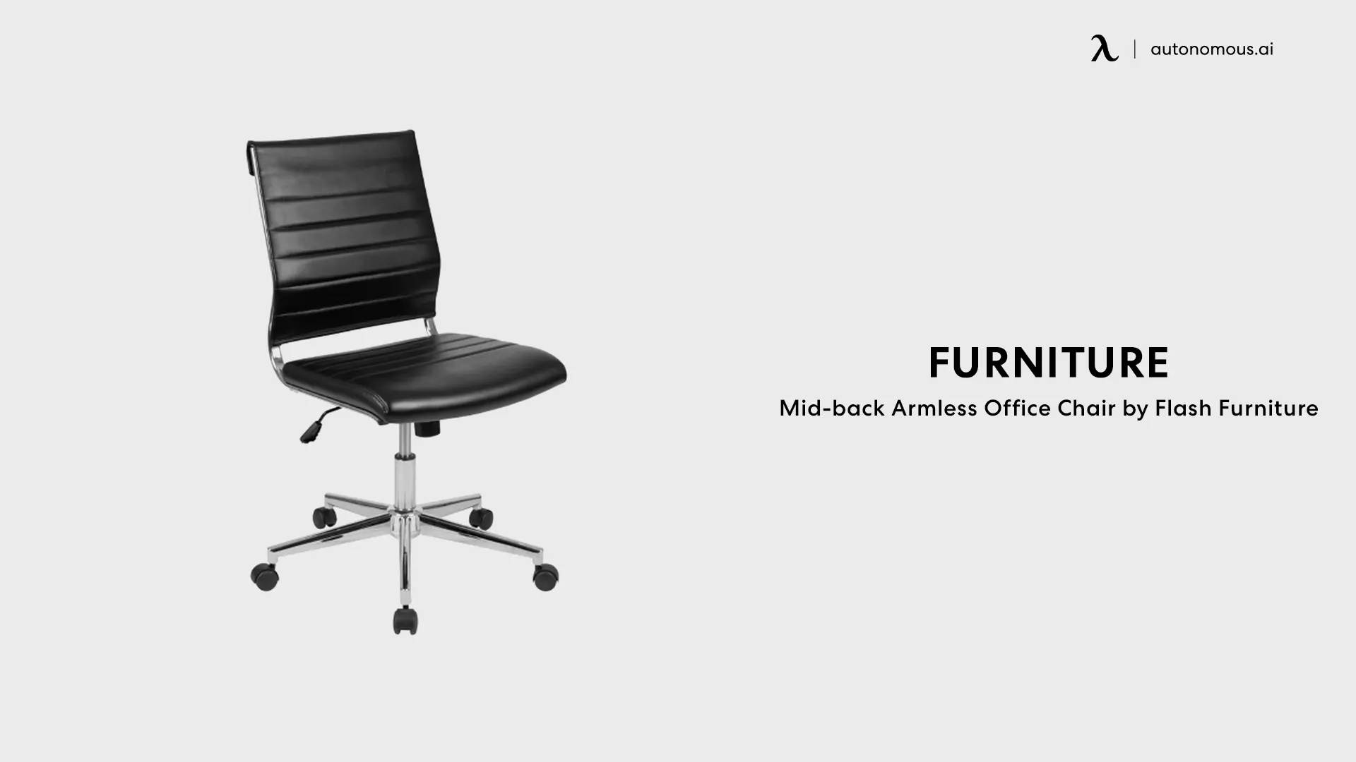 Flash Furniture Alan Low Back Designer Armless White Ribbed Swivel Task Office Chair