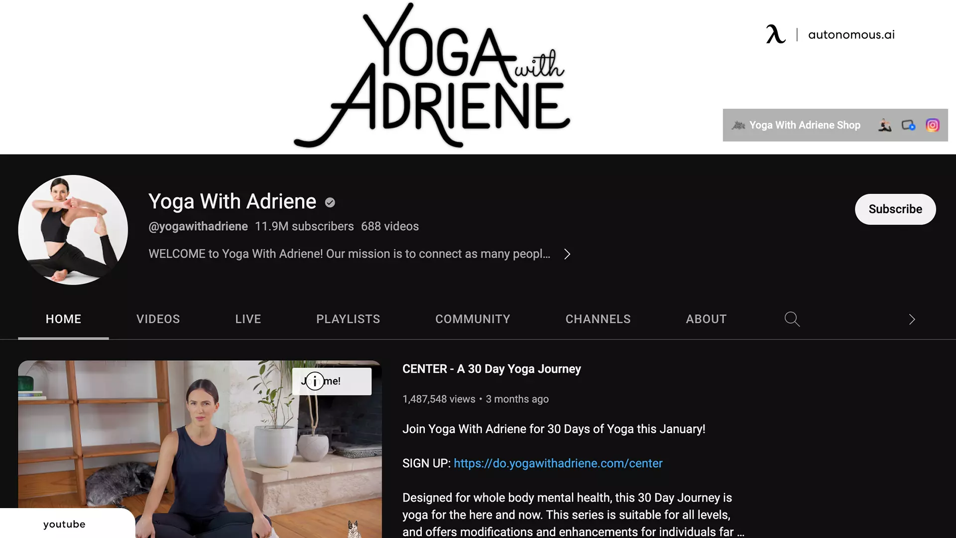Yoga with Adriene - best workout Youtube channels