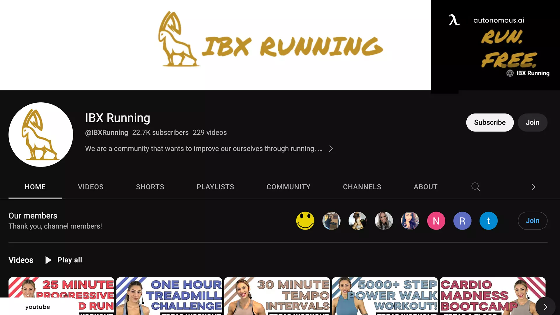 IBX Running - best workout Youtube channels
