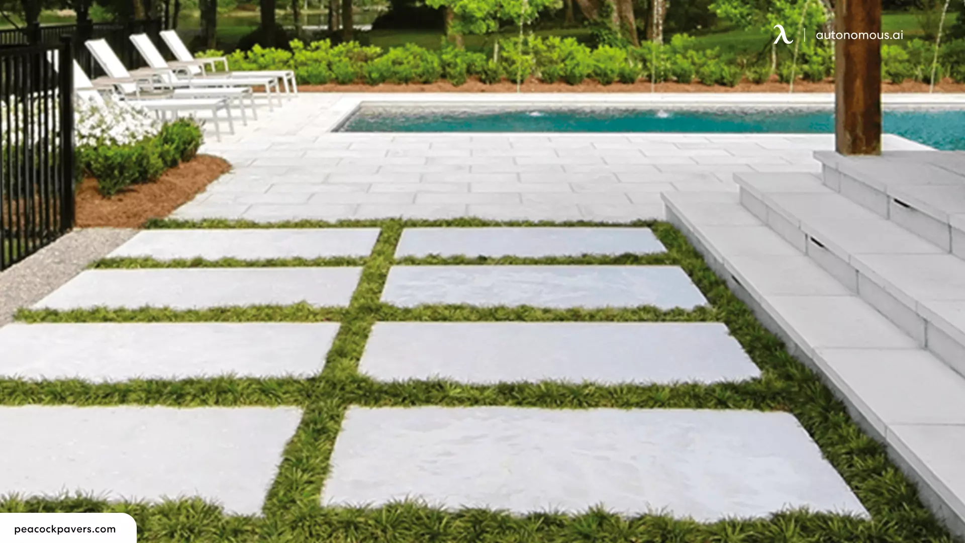 Large Concrete Pavers - minimalist backyard