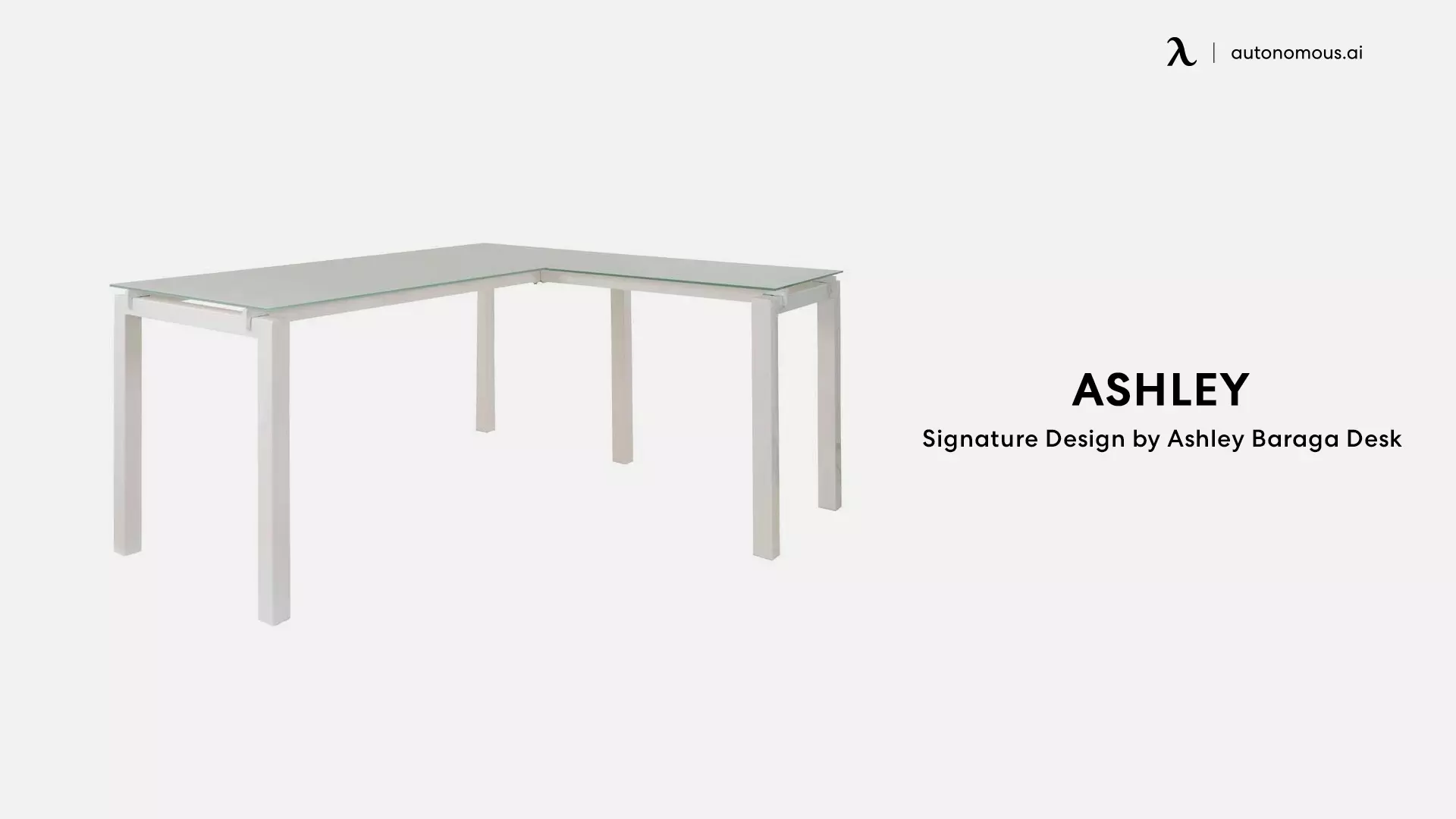 Ashley Baraga Contemporary Glass L-Shaped Desk