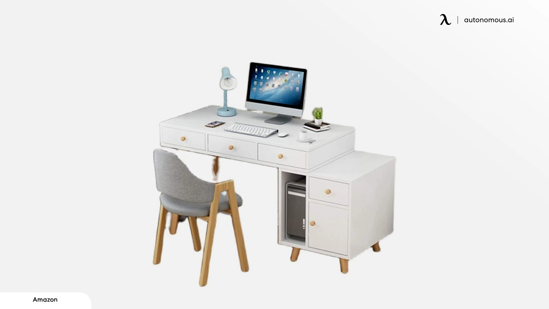 TOE Computer Desk with Drawers