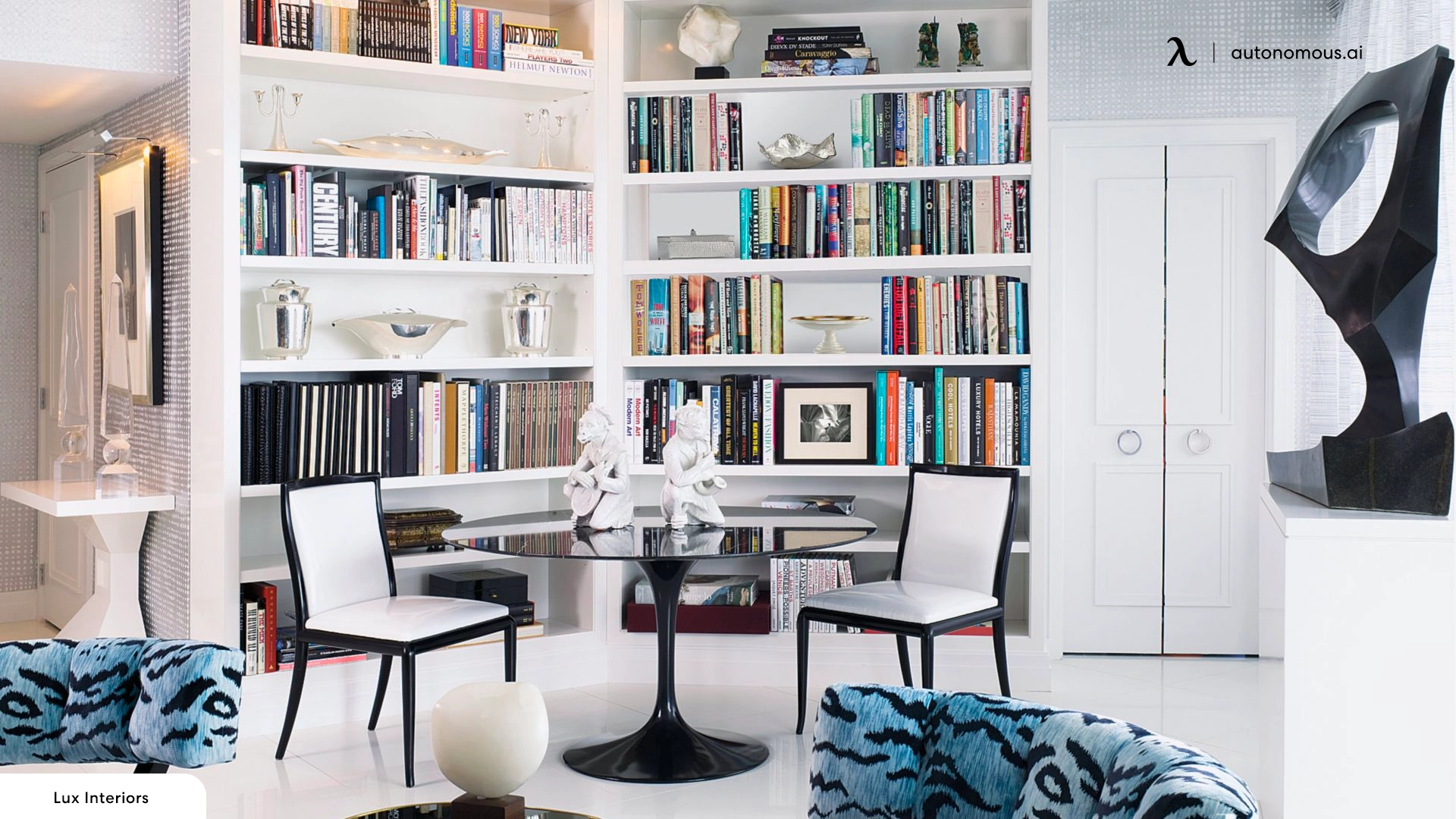 Black and White Library - home library office