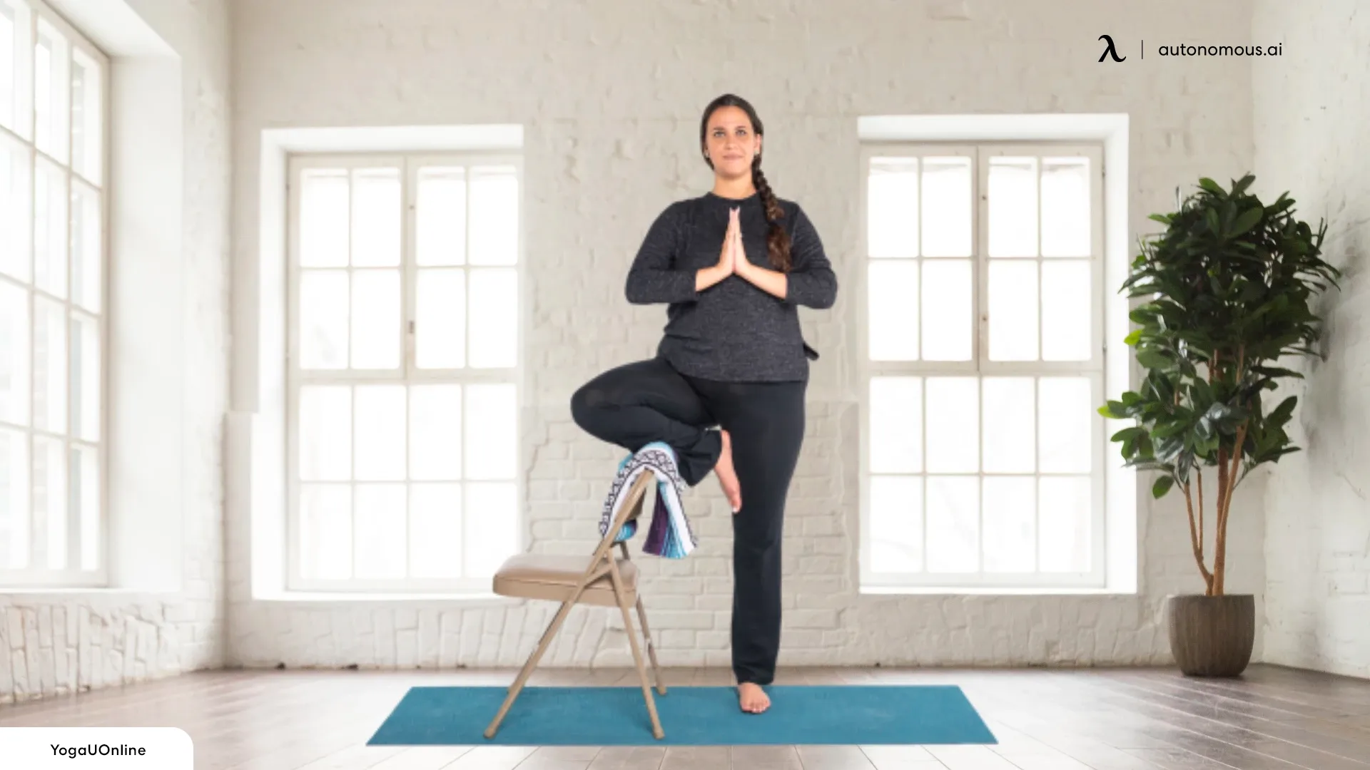 Chair Tree Pose - chair yoga for weight loss