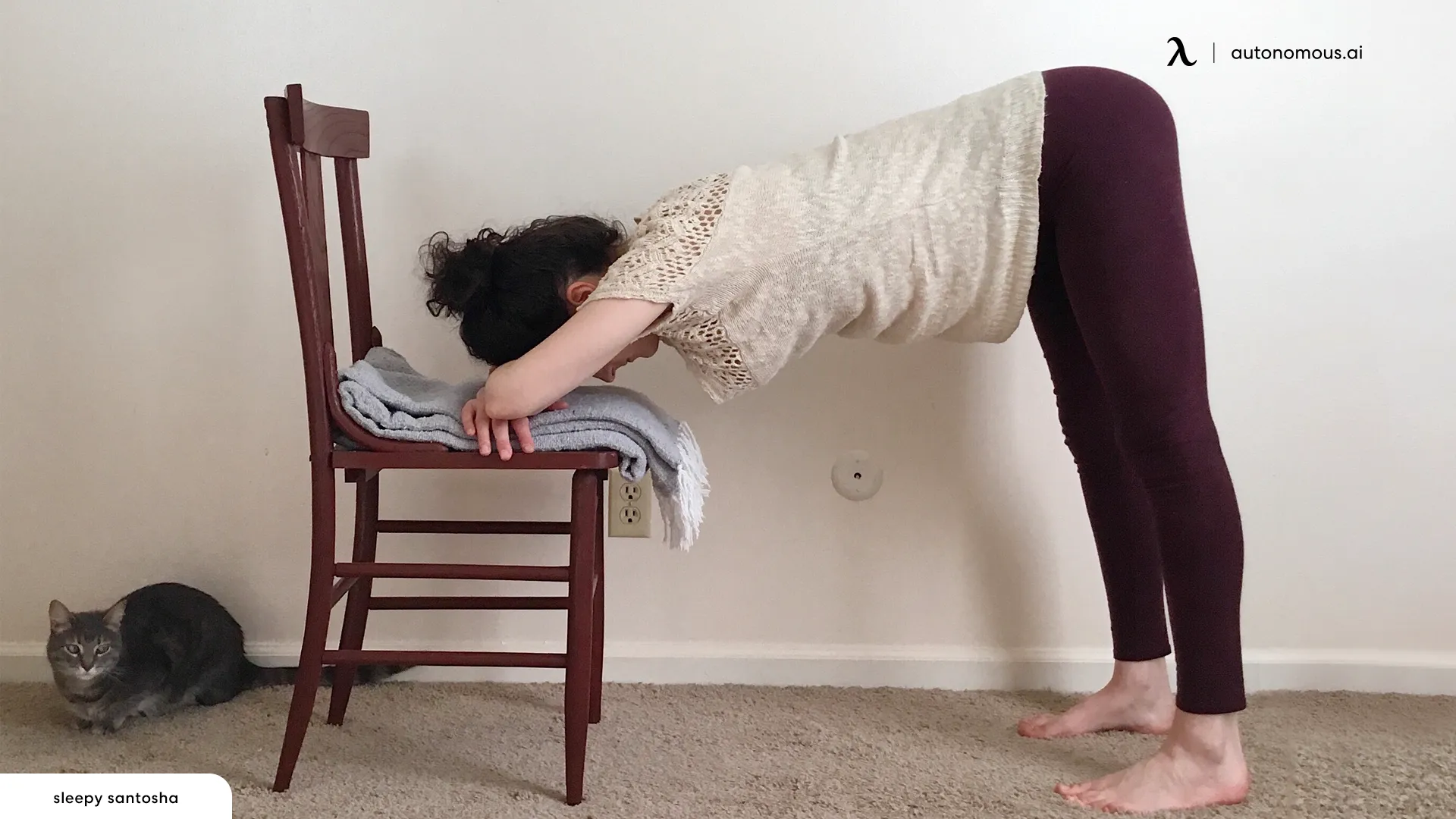 Chair Downward Facing Dog Pose - chair yoga for weight loss