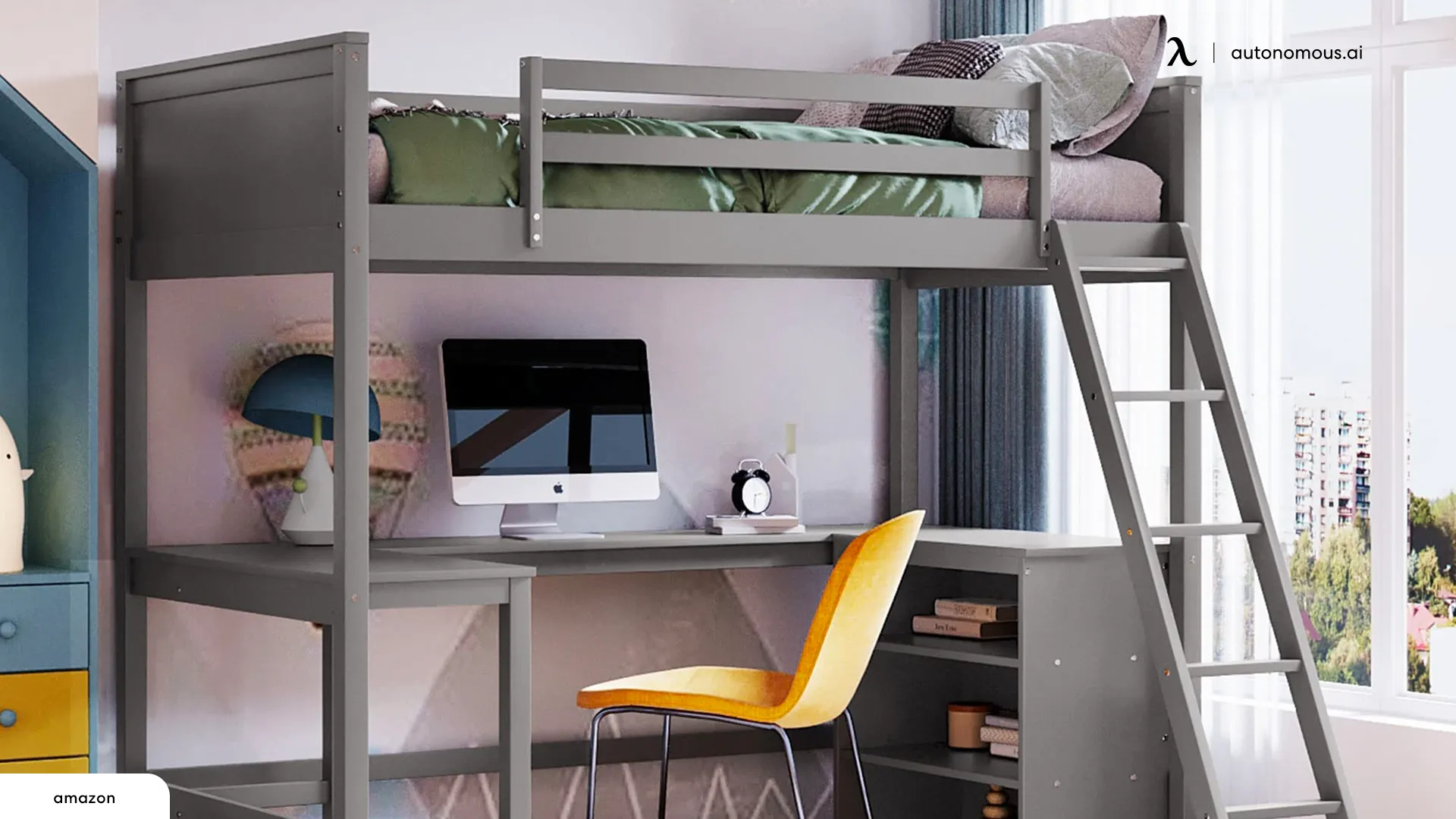 Bunk Bed with Desk and Storage